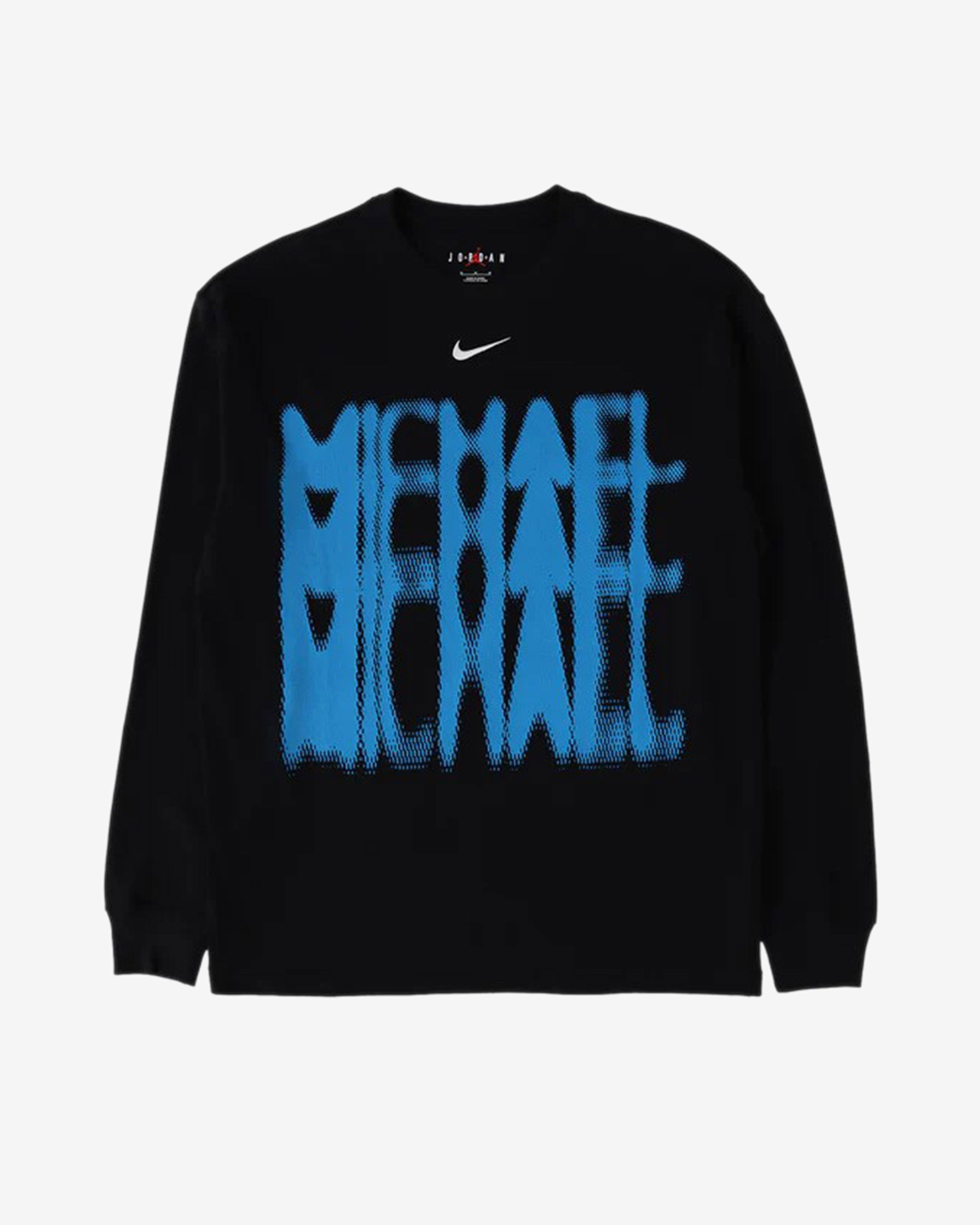 Nike - Men's Air Jordan Longsleeve OS T-Shirt - (Black/Equator Blue) by NIKE