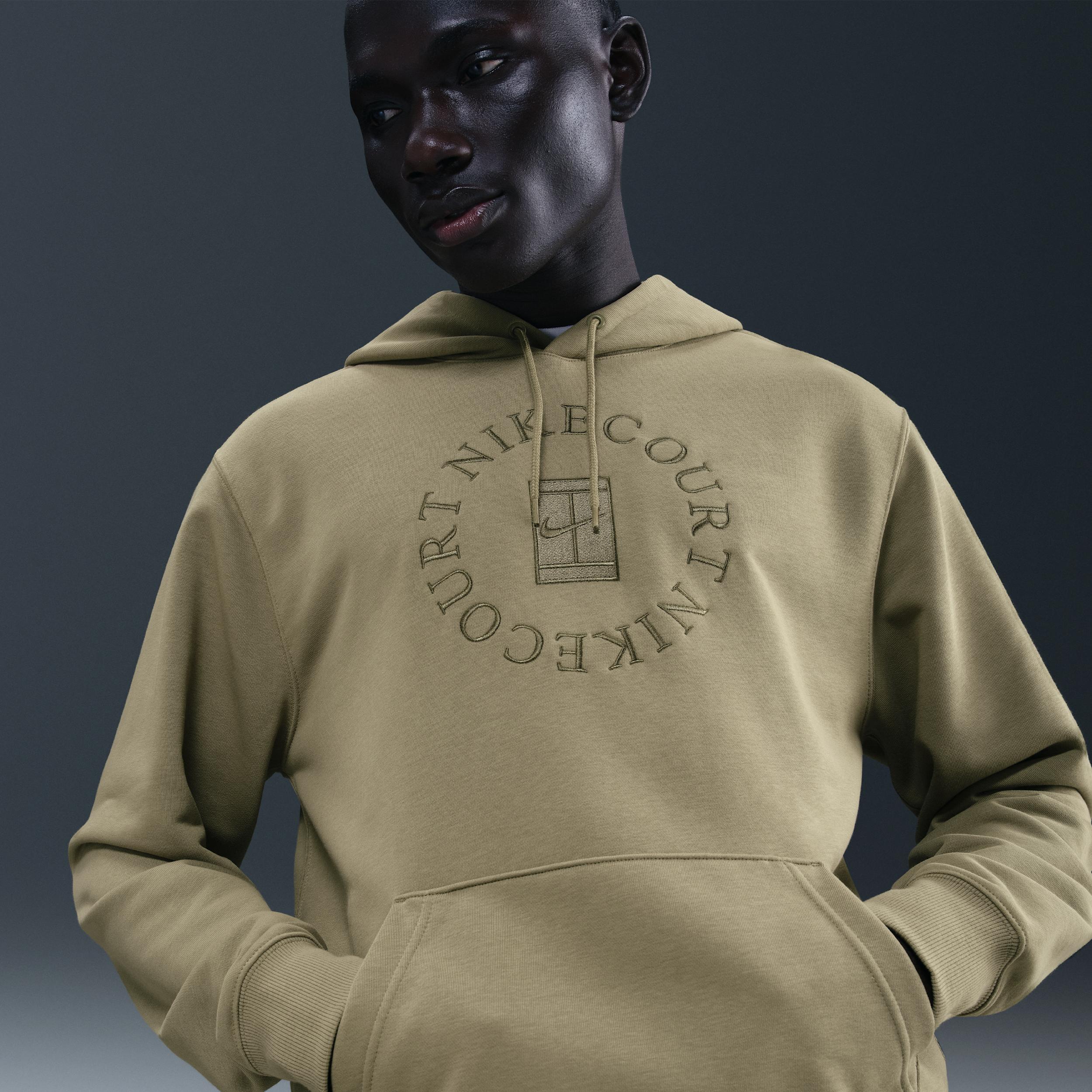 Nike Men's Court Heritage Dri-FIT French Terry Tennis Pullover Hoodie by NIKE