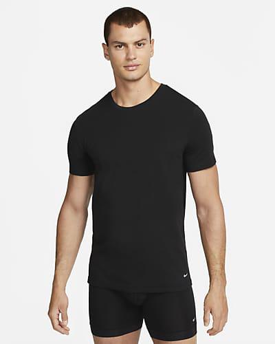 Nike Men's Dri-FIT Essential Cotton Stretch Slim Fit Crew Neck Undershirt (2-Pack) by NIKE