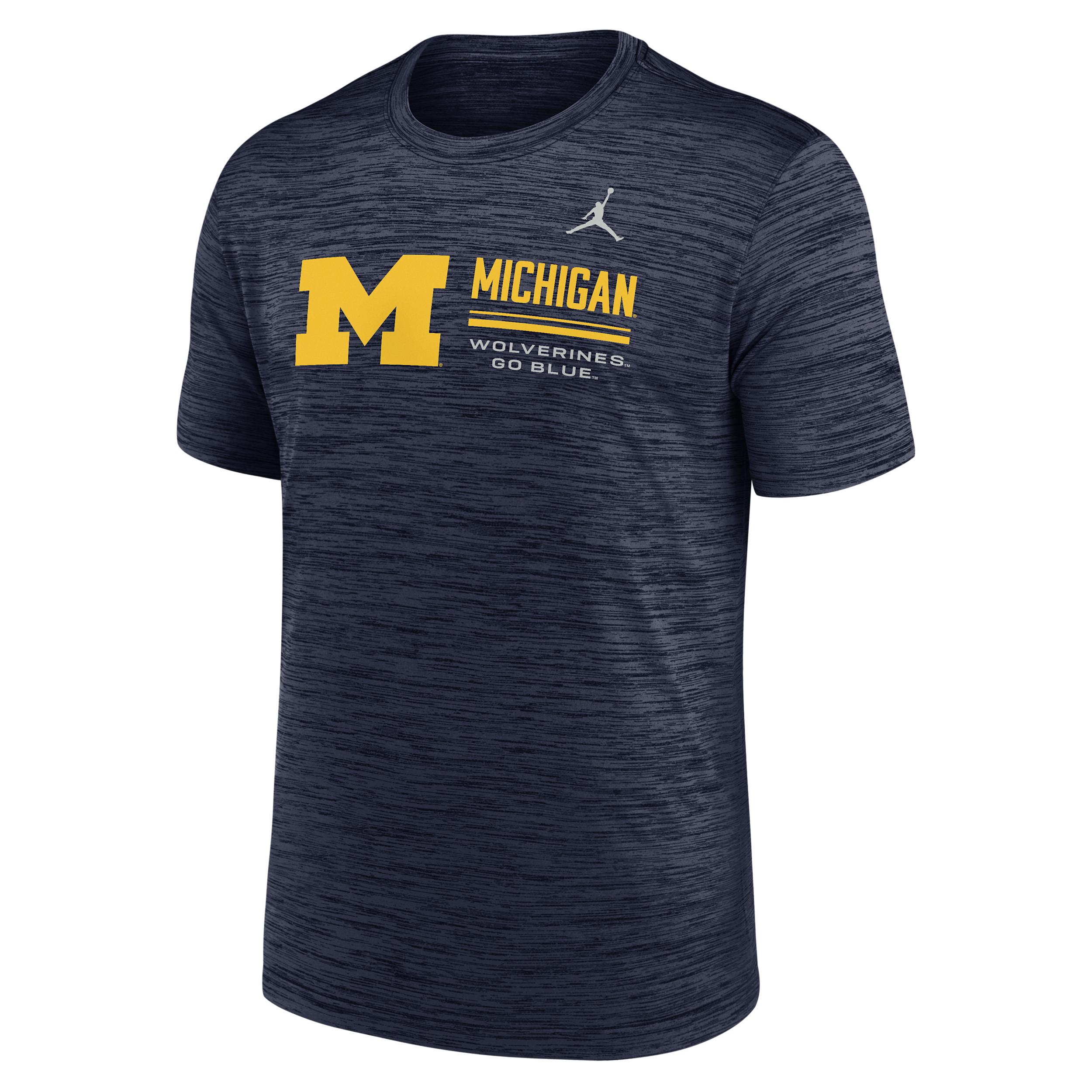 Nike Men's Michigan Sideline Velocity Jordan Brand Dri-FIT College T-Shirt by NIKE