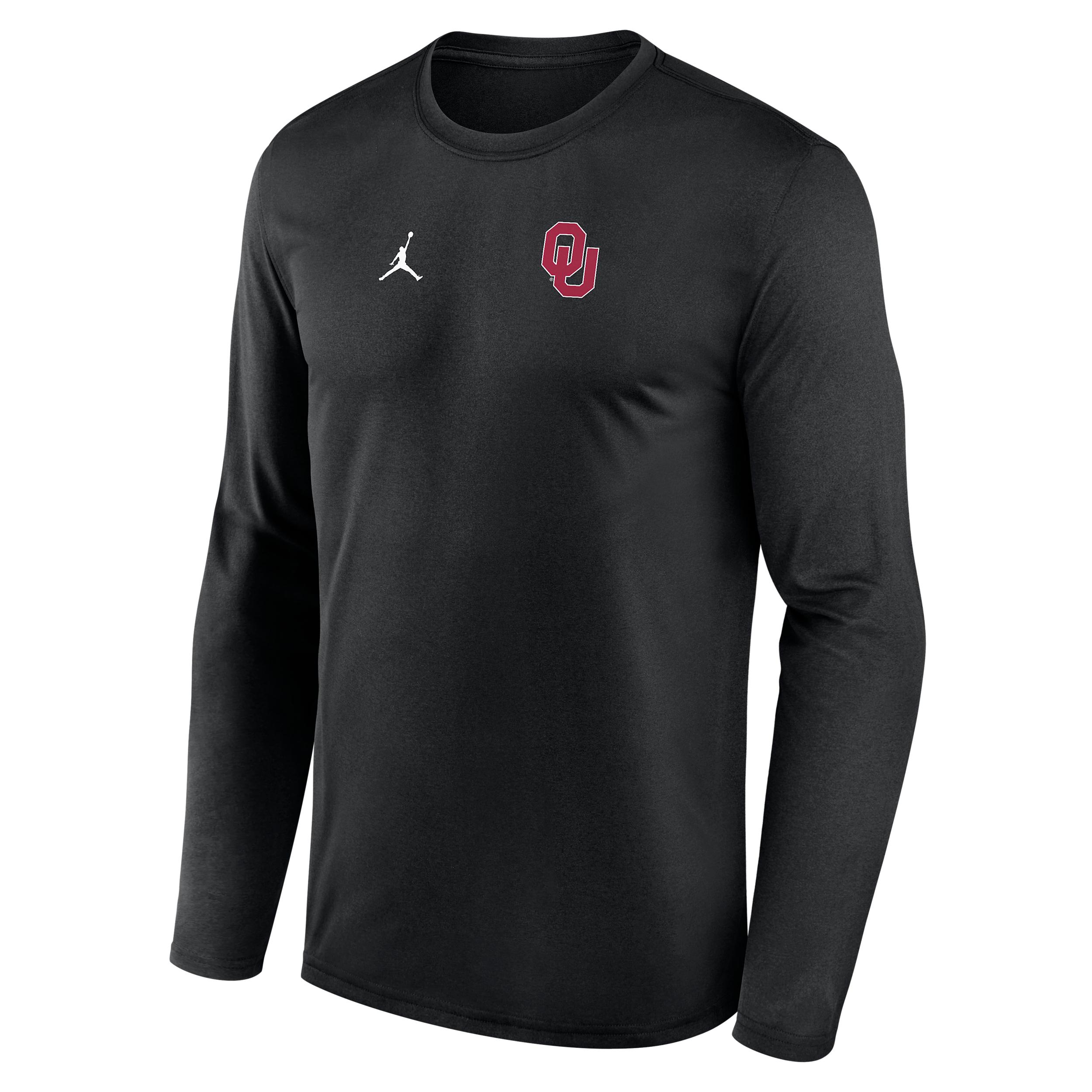 Nike Men's Oklahoma Sideline Legend Small Logo Jordan Brand Dri-FIT College Long-Sleeve T-Shirt by NIKE