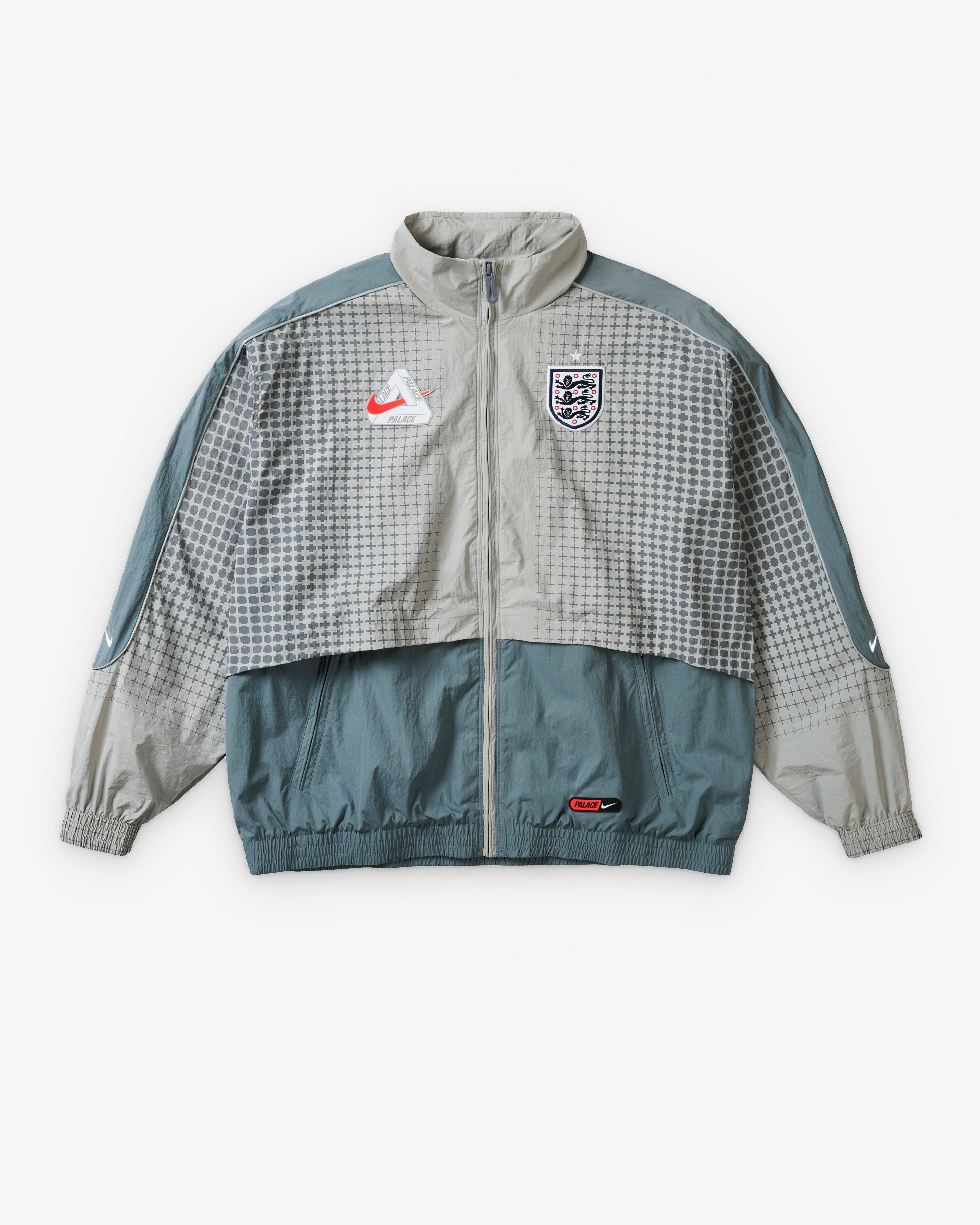 Nike - Men's Palace X England Track Jacket - (Pewter Grey/Bright Crimson) by NIKE