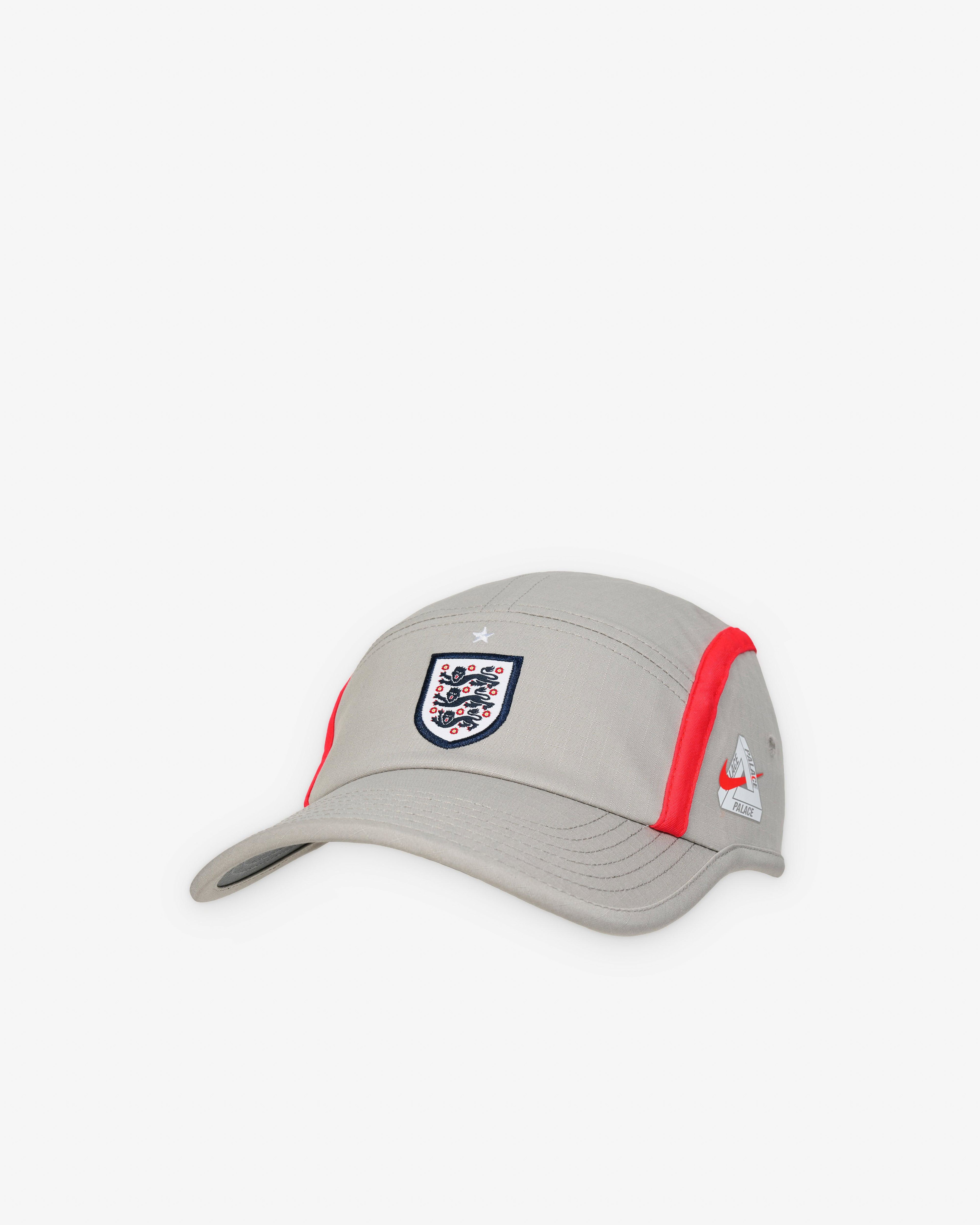 Nike - Men's Palace X England Unstructured Cap - (Pewter Grey/Bright Crimson) by NIKE