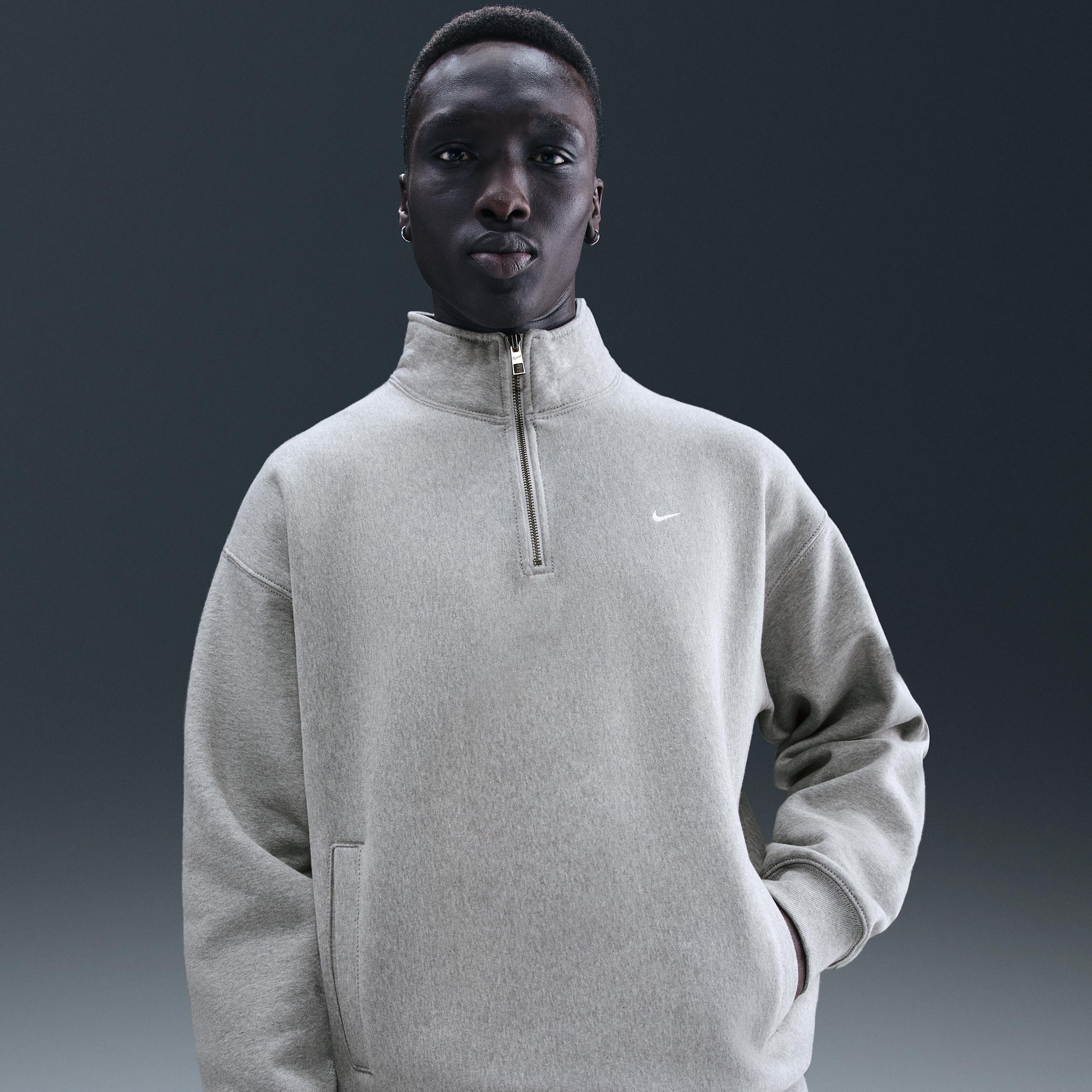 Nike Men's Solo Swoosh Fleece Quarter-Zip Top by NIKE