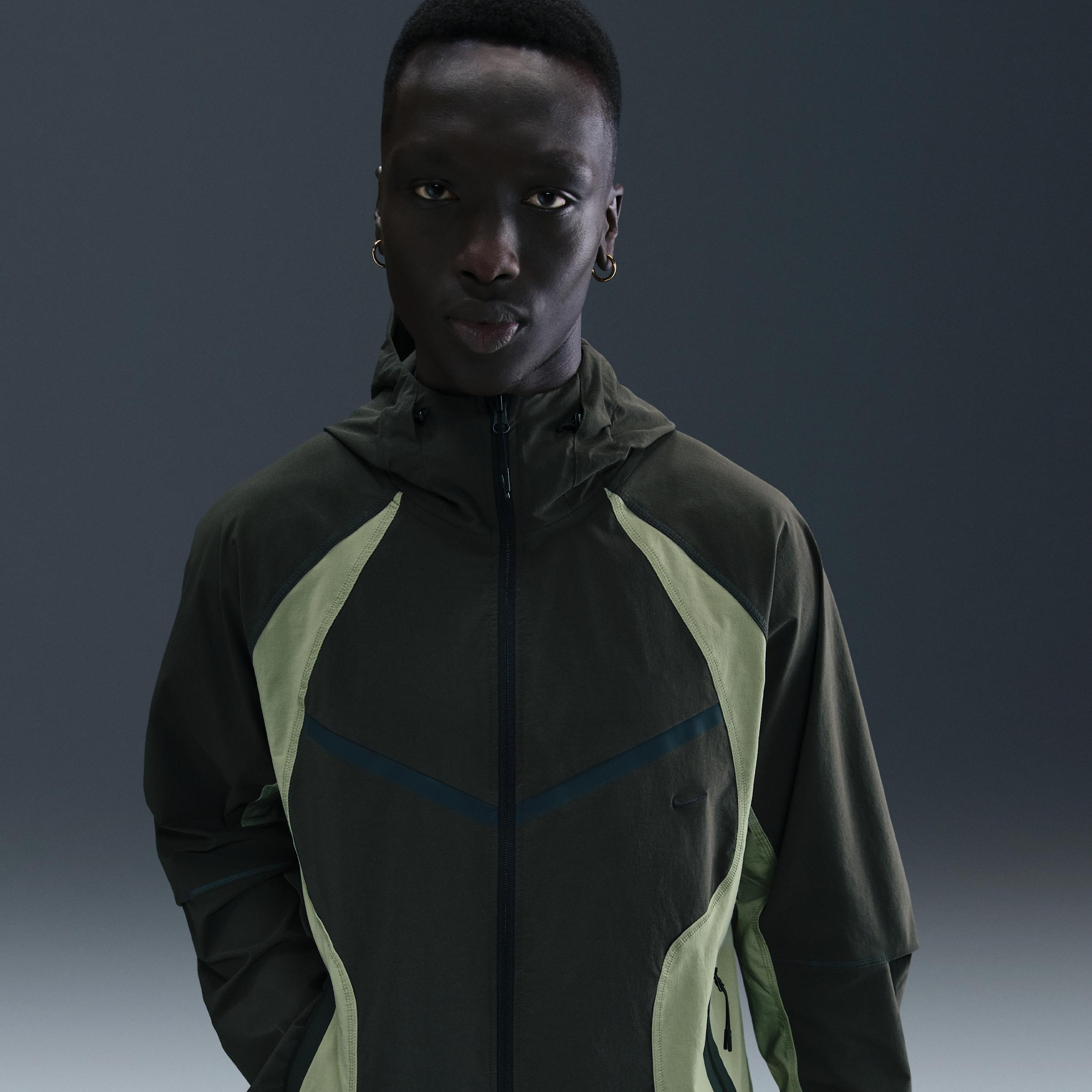 Nike Men's Tech Dri-FIT Woven Color-Block Windrunner Loose Jacket by NIKE