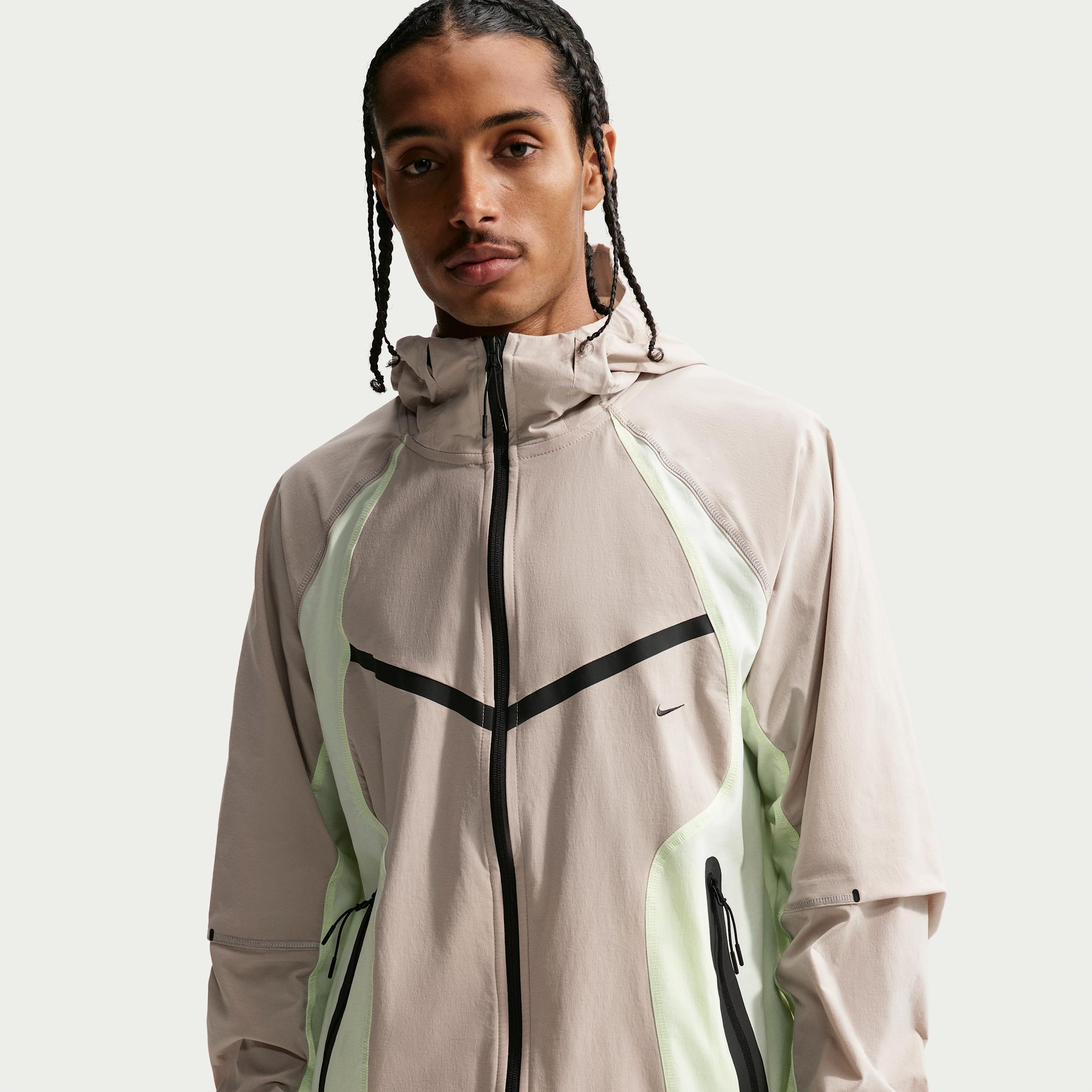 Nike Men's Tech Dri-FIT Woven Full-Zip Color-Block Windrunner Jacket by NIKE