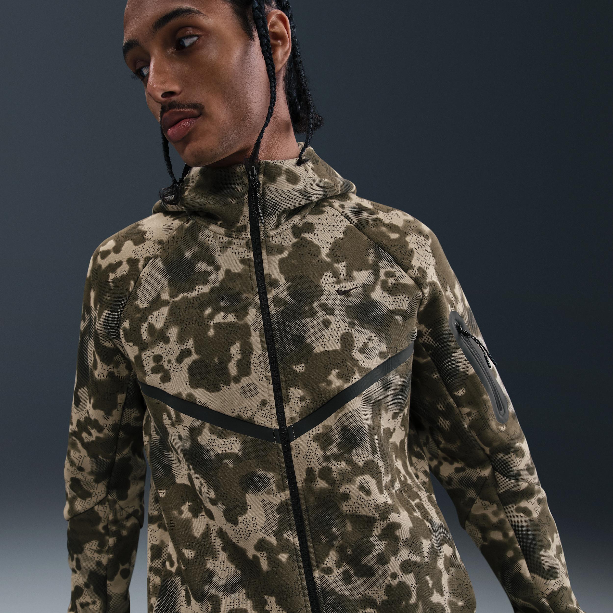 Nike Men's Tech Full-Zip Fleece Camo Windrunner Jacket by NIKE