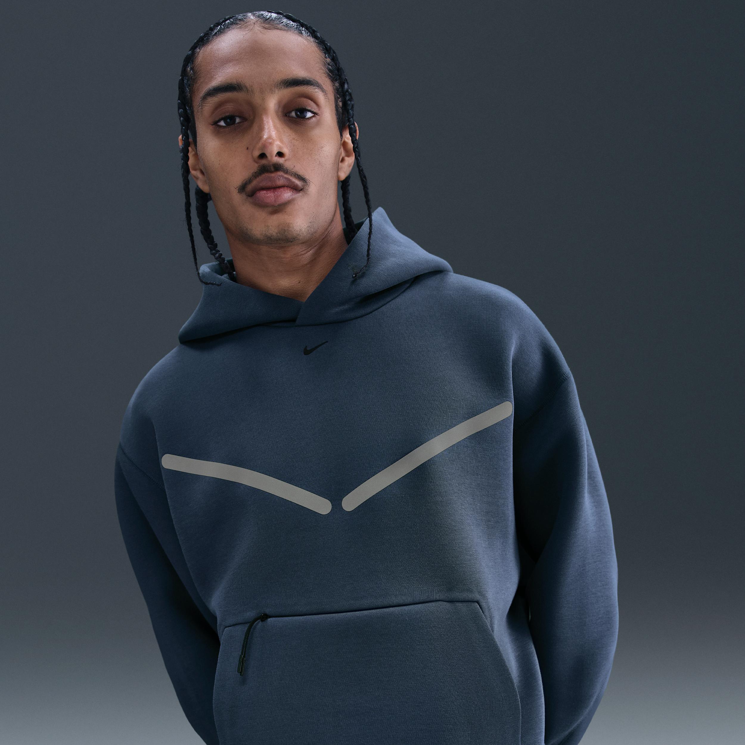 Nike Men's Tech Pullover Hoodie with Reflective Accents by NIKE