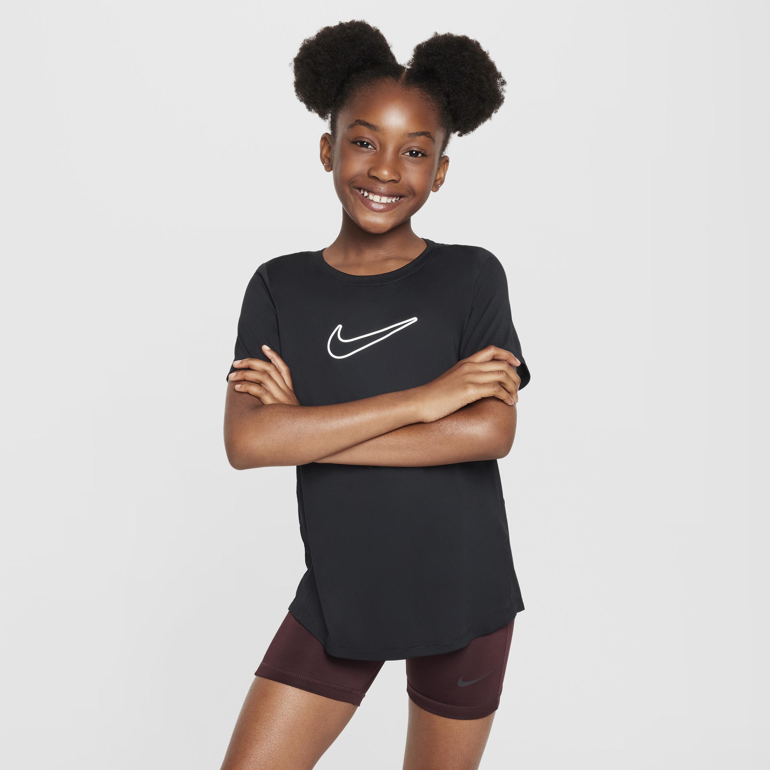 Nike One Fitted Big Kids' (Girls') Dri-FIT Short-Sleeve Top by NIKE