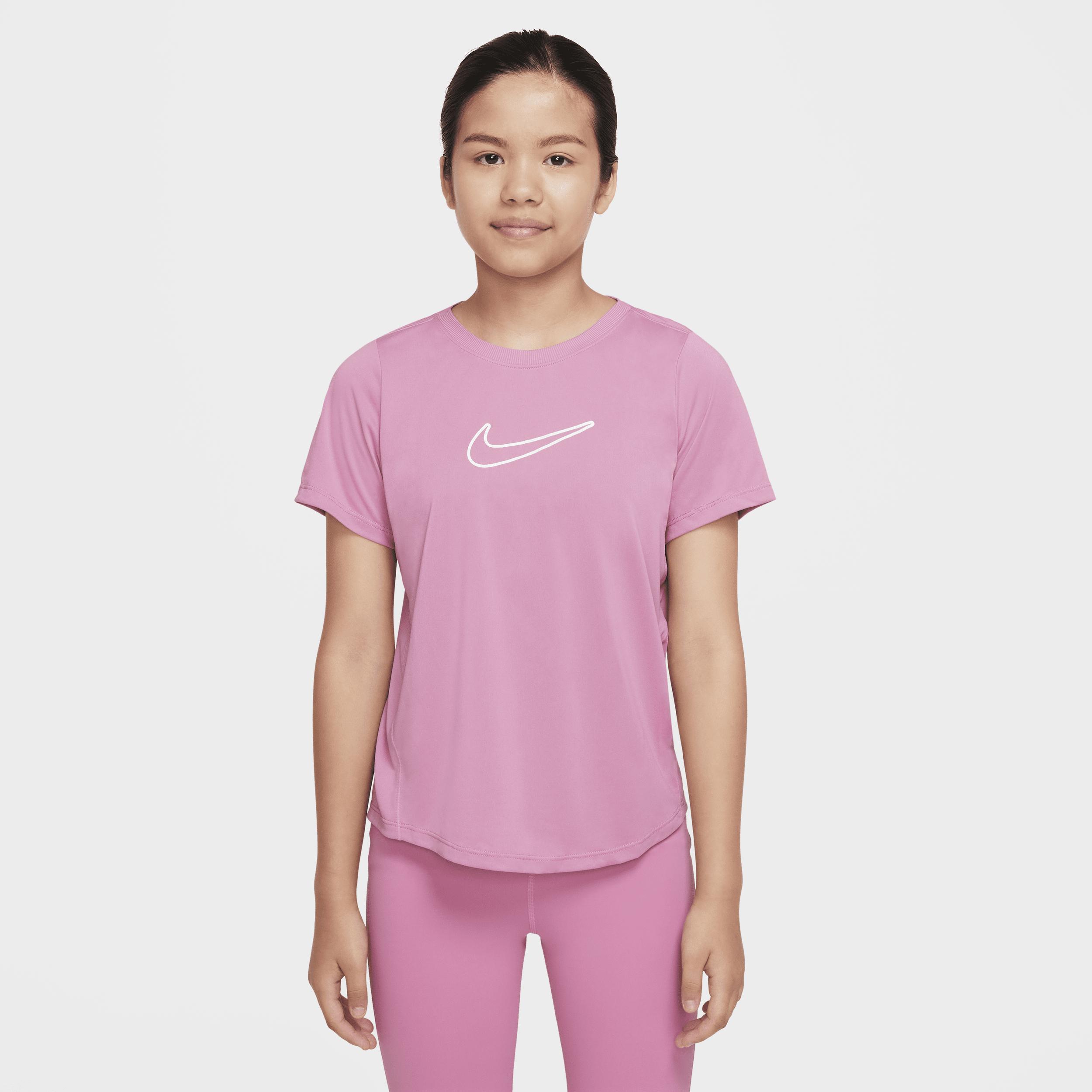 Nike One Fitted Big Kids' (Girls') Dri-FIT Short-Sleeve Top by NIKE