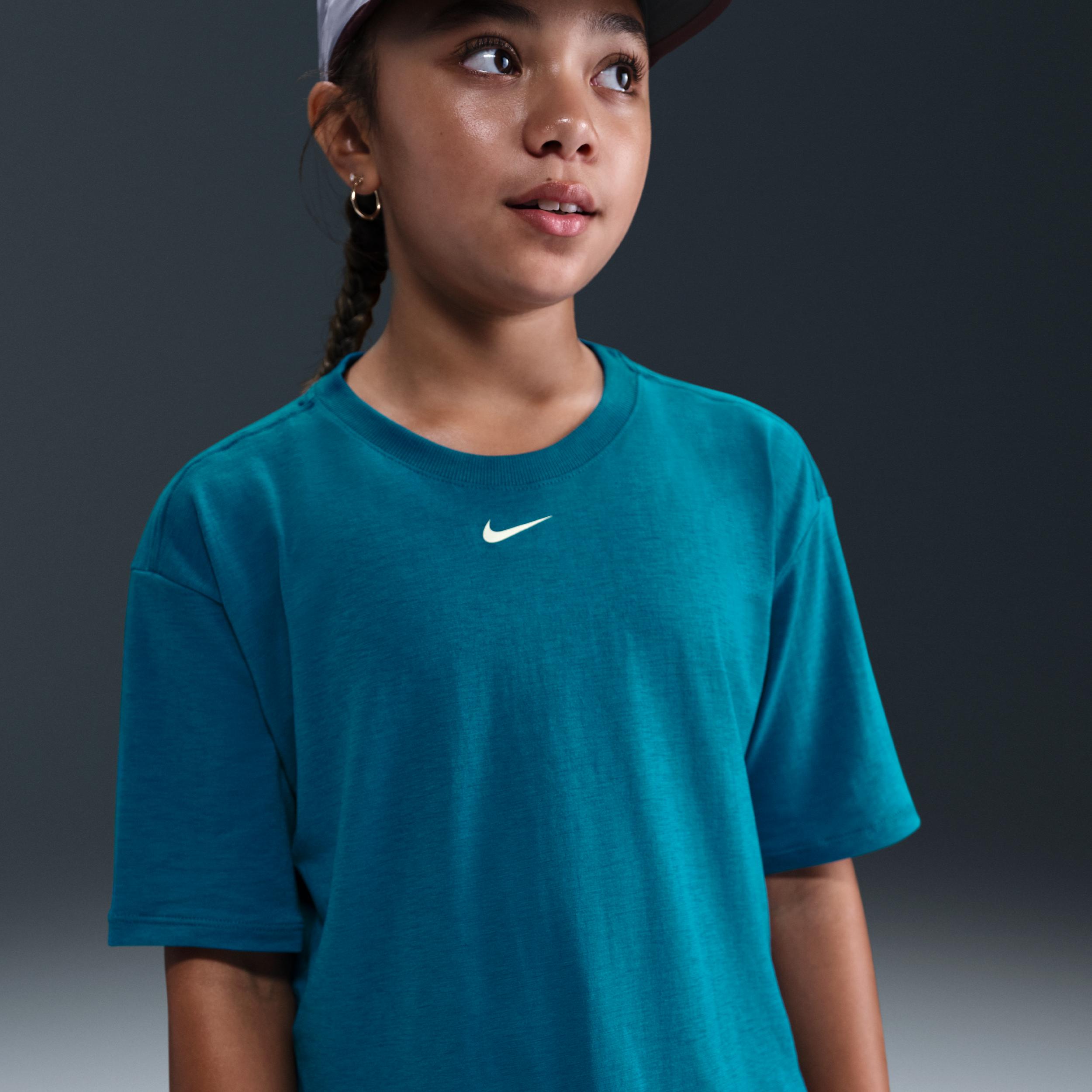 Nike One Relaxed Big Kids' (Girls') Dri-FIT Short-Sleeve Top by NIKE