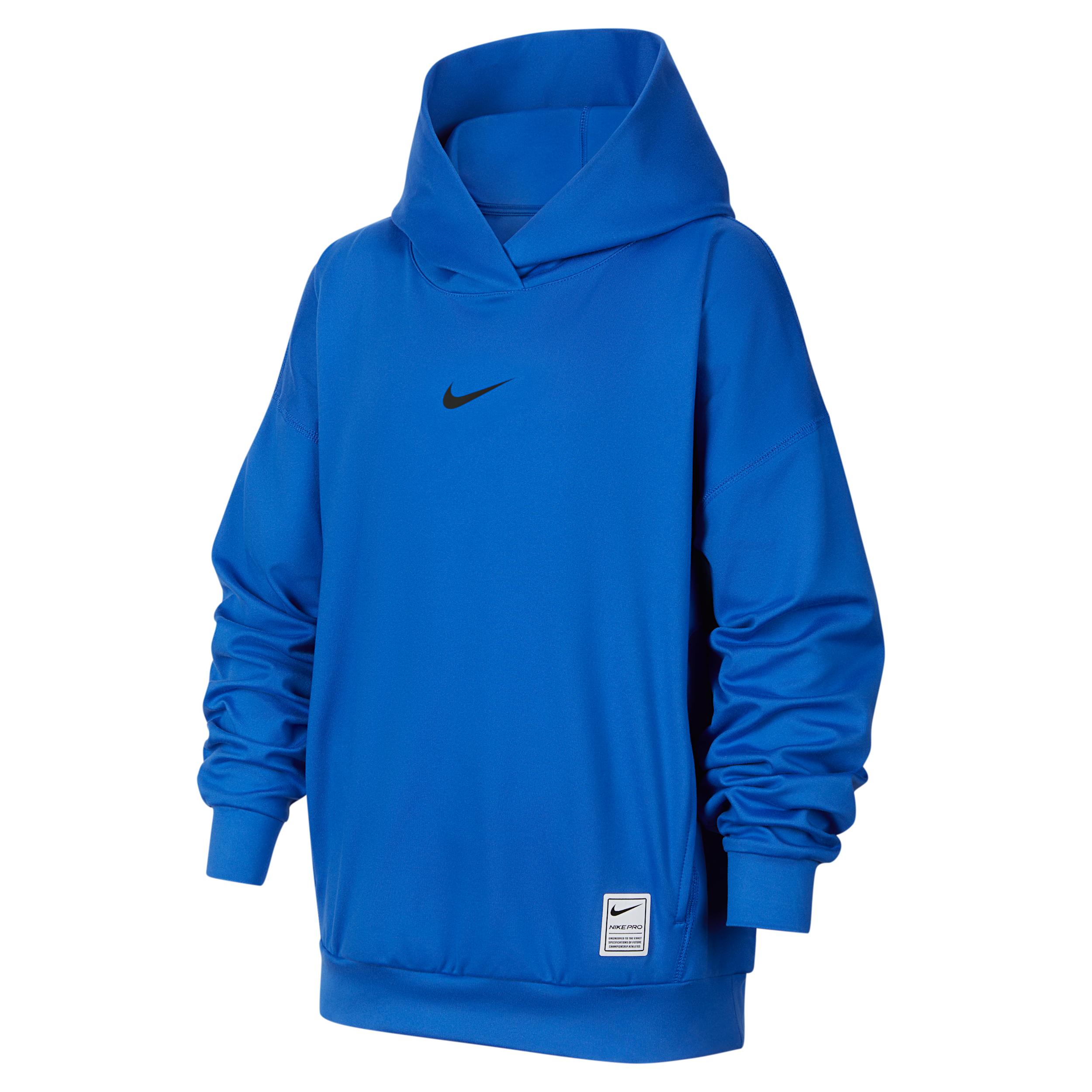 Nike Pro Big Kids' (Boys') Dri-FIT Fleece Pullover Hoodie by NIKE
