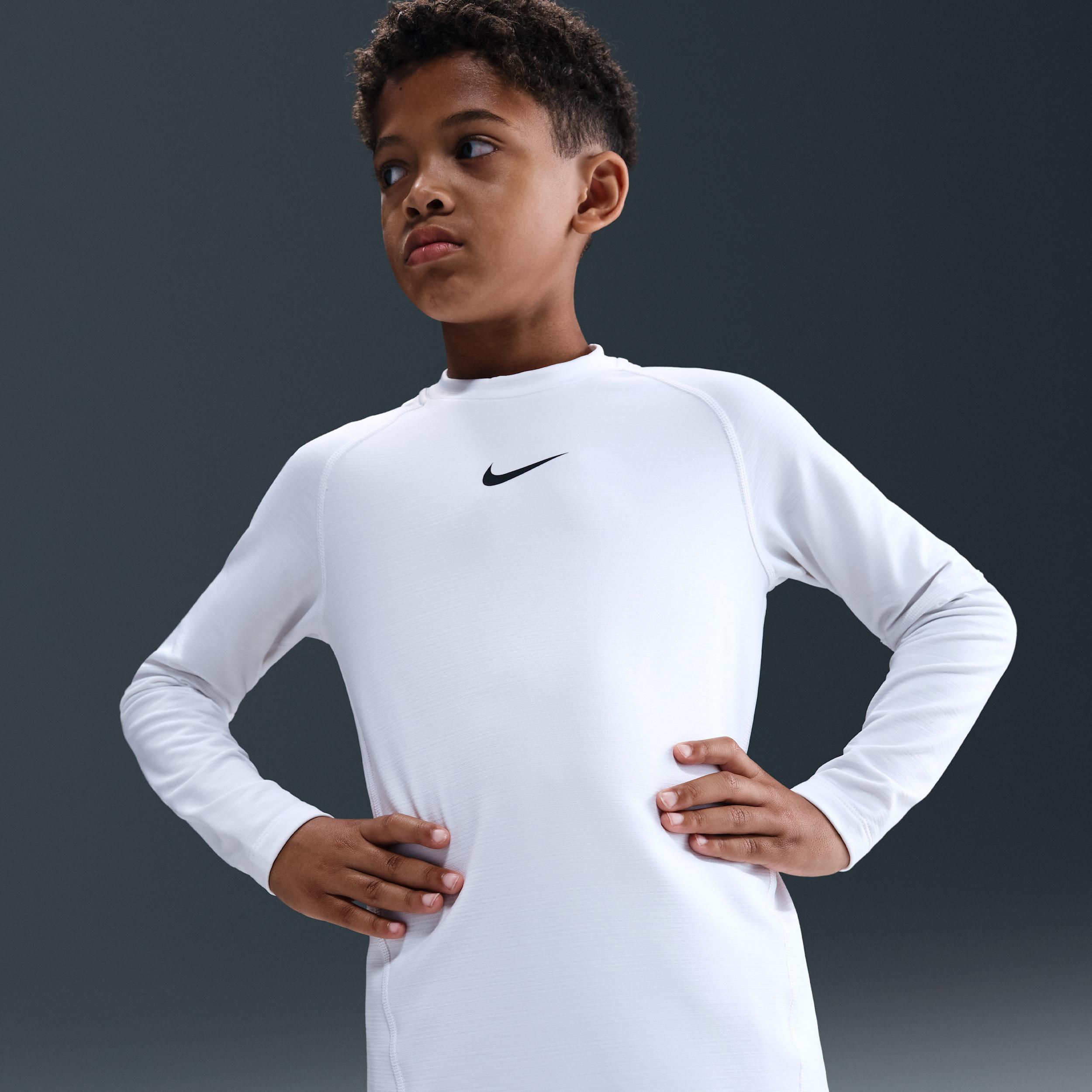Nike Pro Big Kids' (Boys') Dri-FIT Long-Sleeve Crewneck Top by NIKE