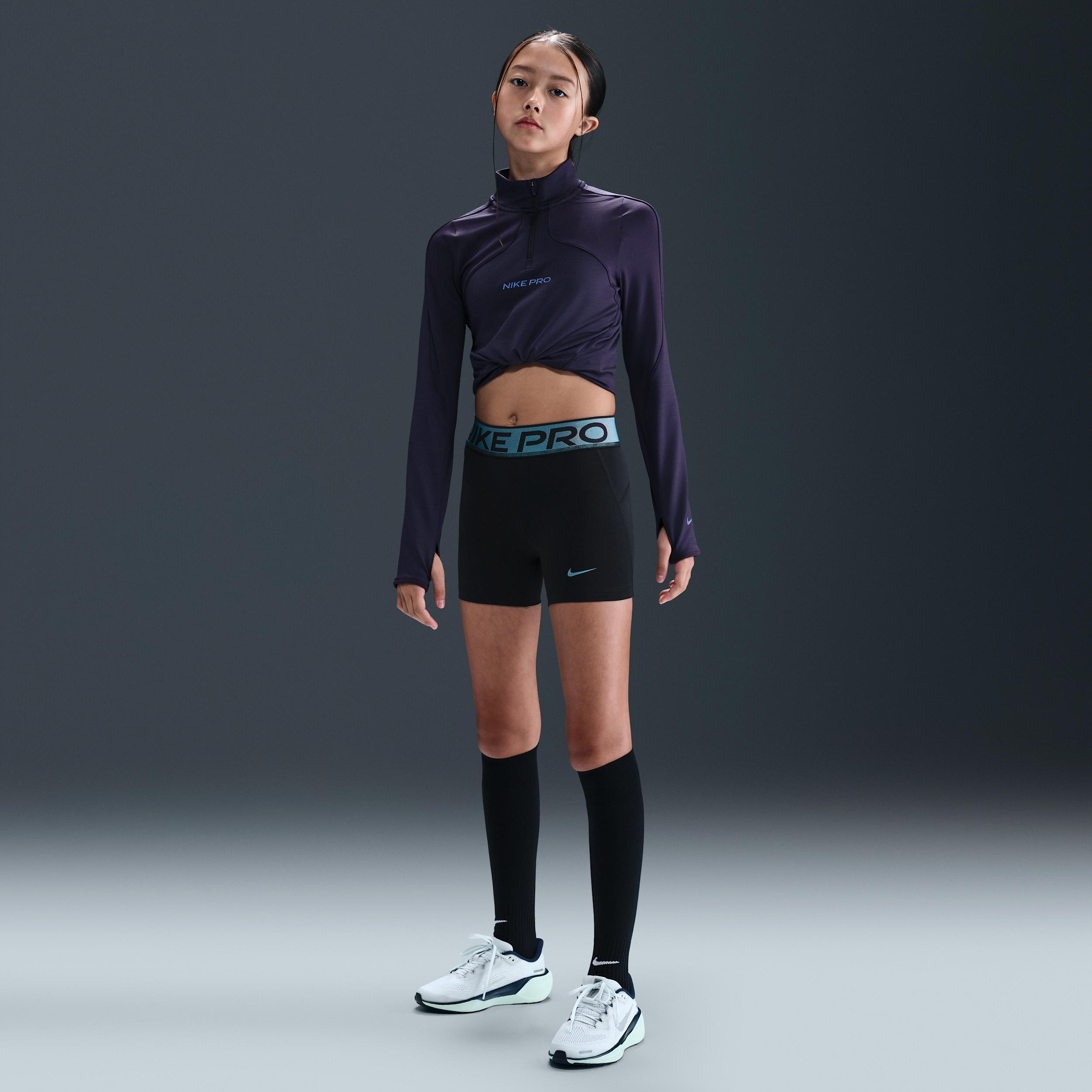 Nike Pro Big Kids' (Girls') Dri-FIT 3" Shorts with Shine Accents by NIKE