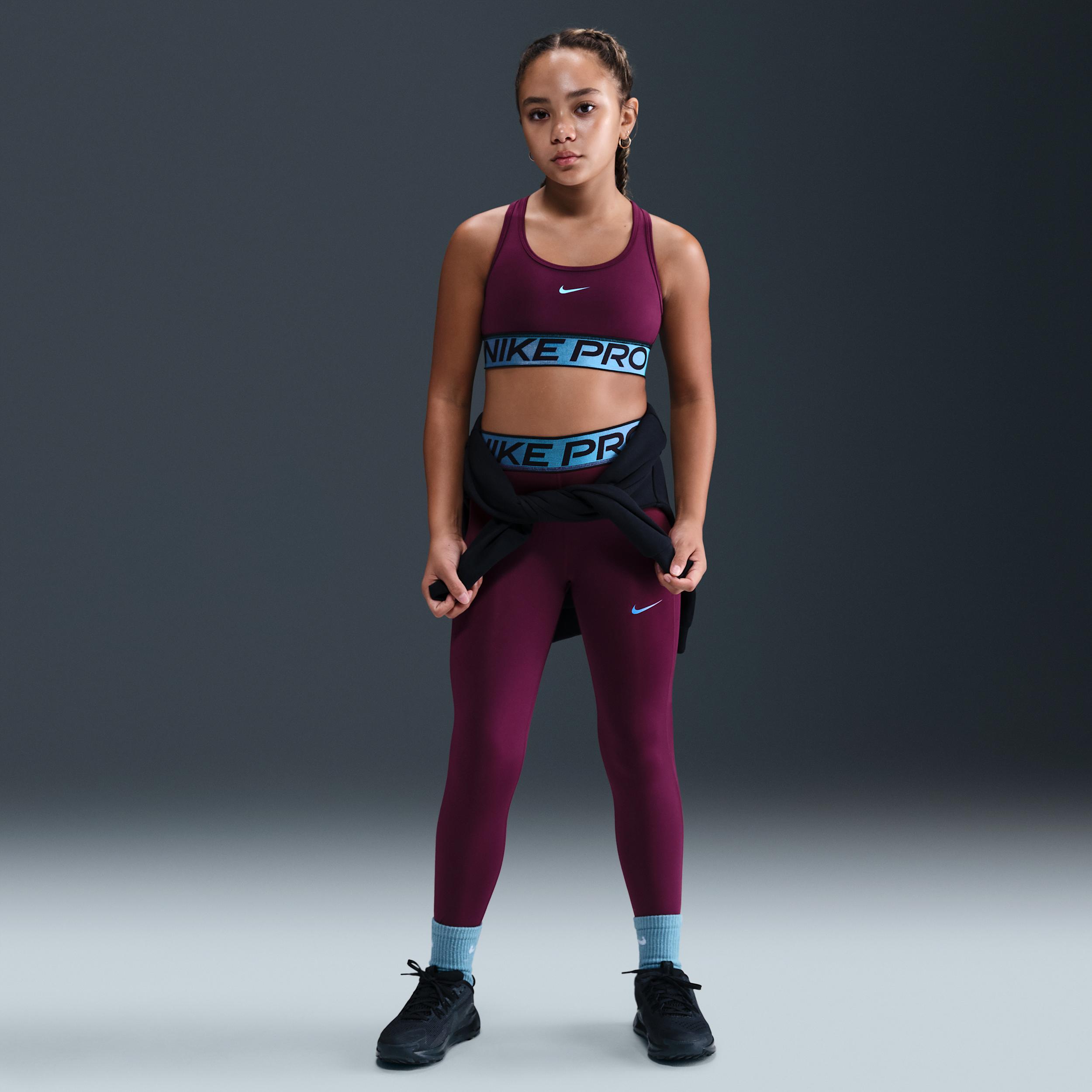 Nike Pro Big Kids' (Girls') Dri-FIT Leggings with Shine Accents by NIKE