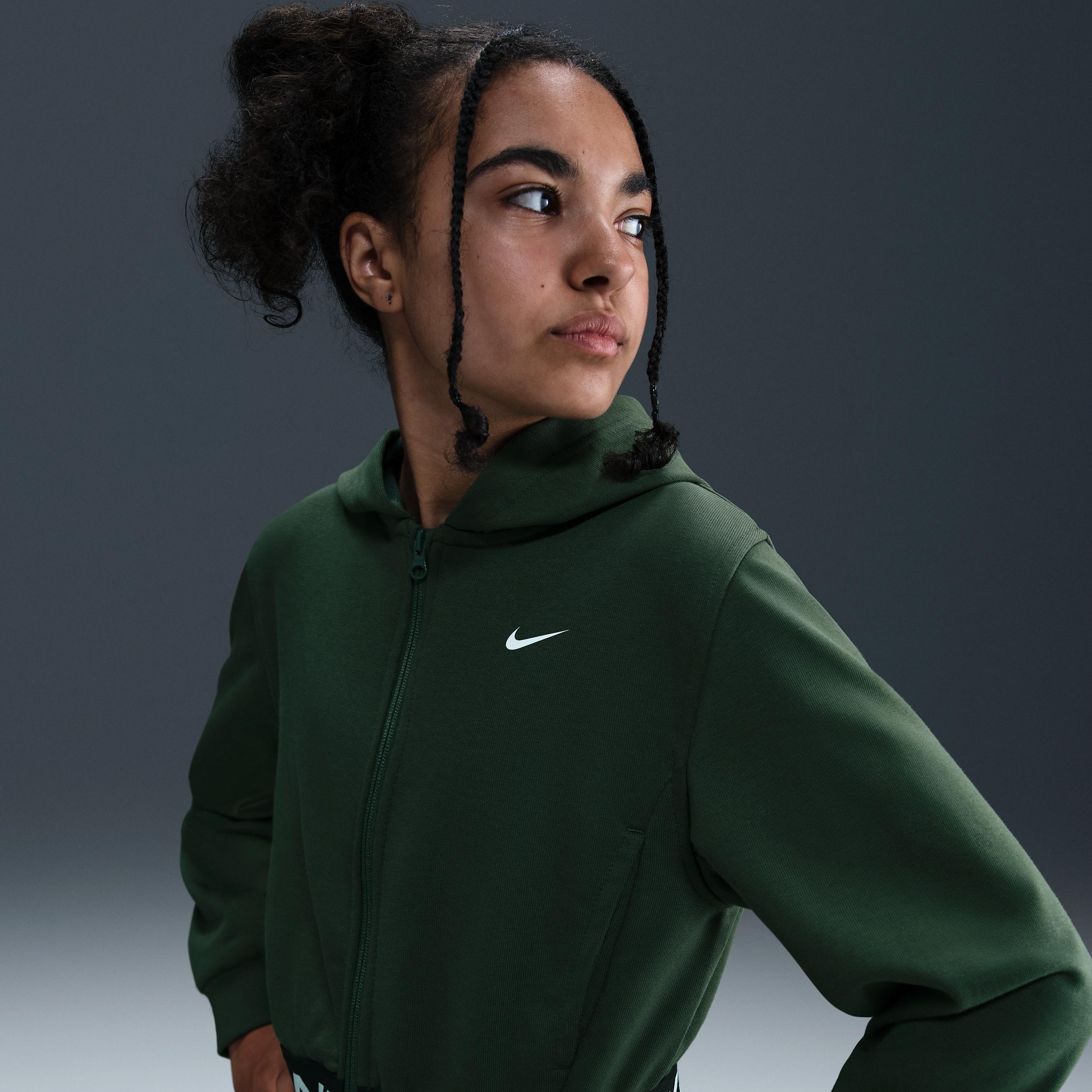 Nike Pro Fleece Big Kids' (Girls') Dri-FIT Full-Zip Hoodie by NIKE