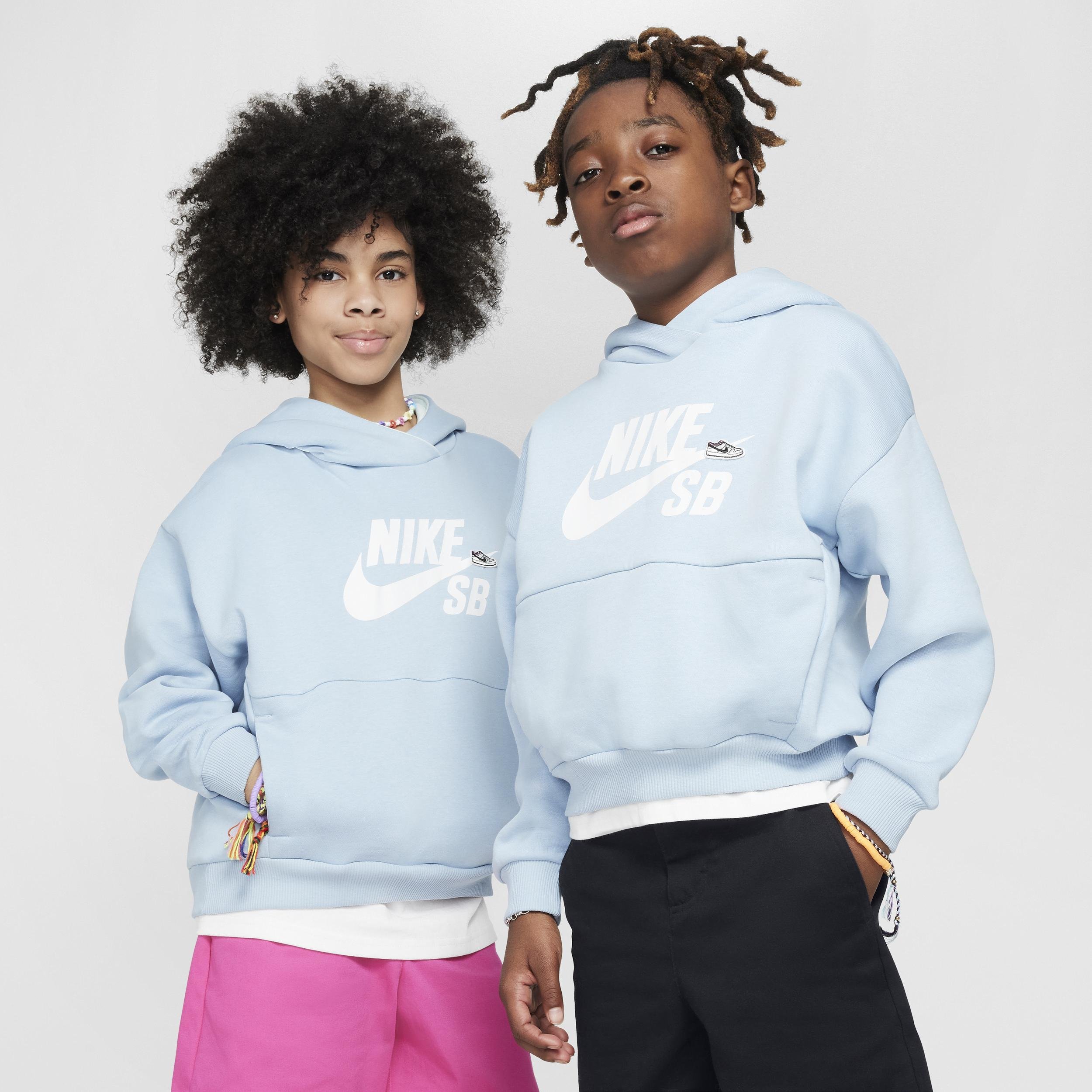 Nike SB Icon Fleece EasyOn Big Kids' Oversized Pullover Hoodie by NIKE