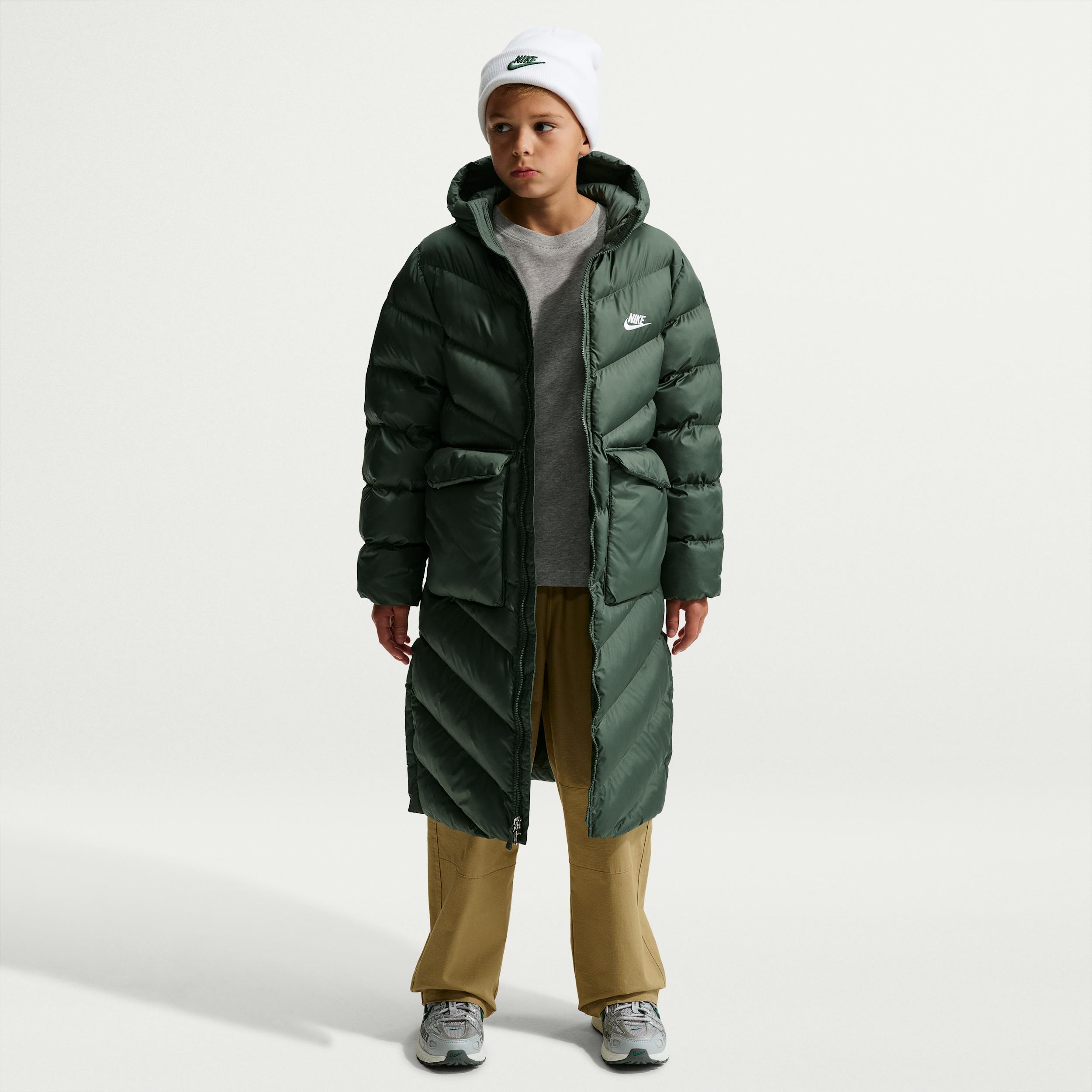 Nike Sportswear All Day Play Big Kids' Therma-FIT Loose-Fit Full-Length Puffer Parka by NIKE