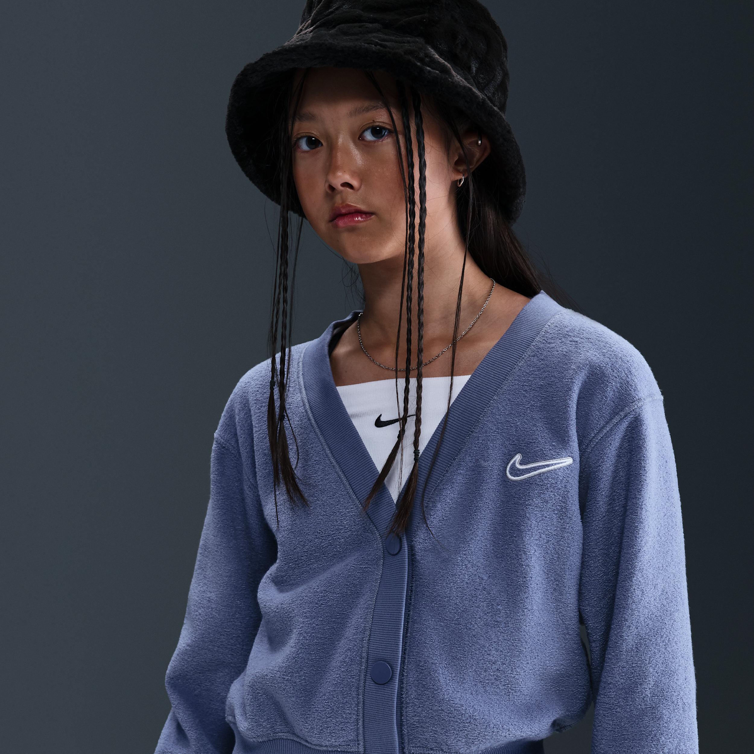 Nike Sportswear Big Kids' (Girls') Long-Sleeve Fleece Top by NIKE