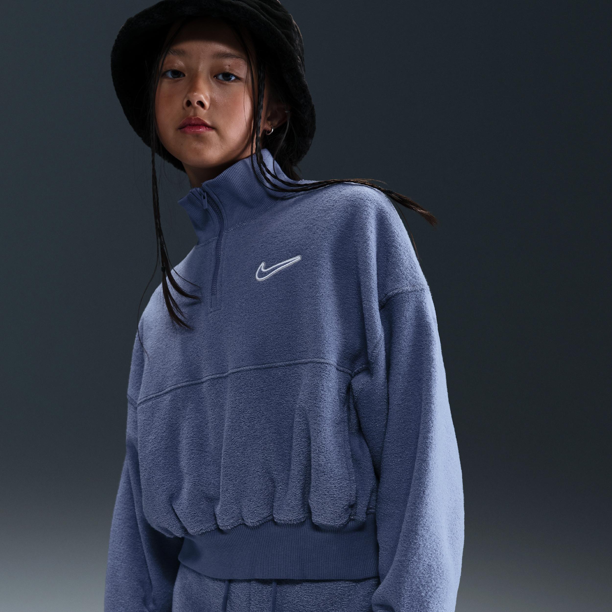 Nike Sportswear Big Kids' (Girls') Long-Sleeve Fleece Top by NIKE