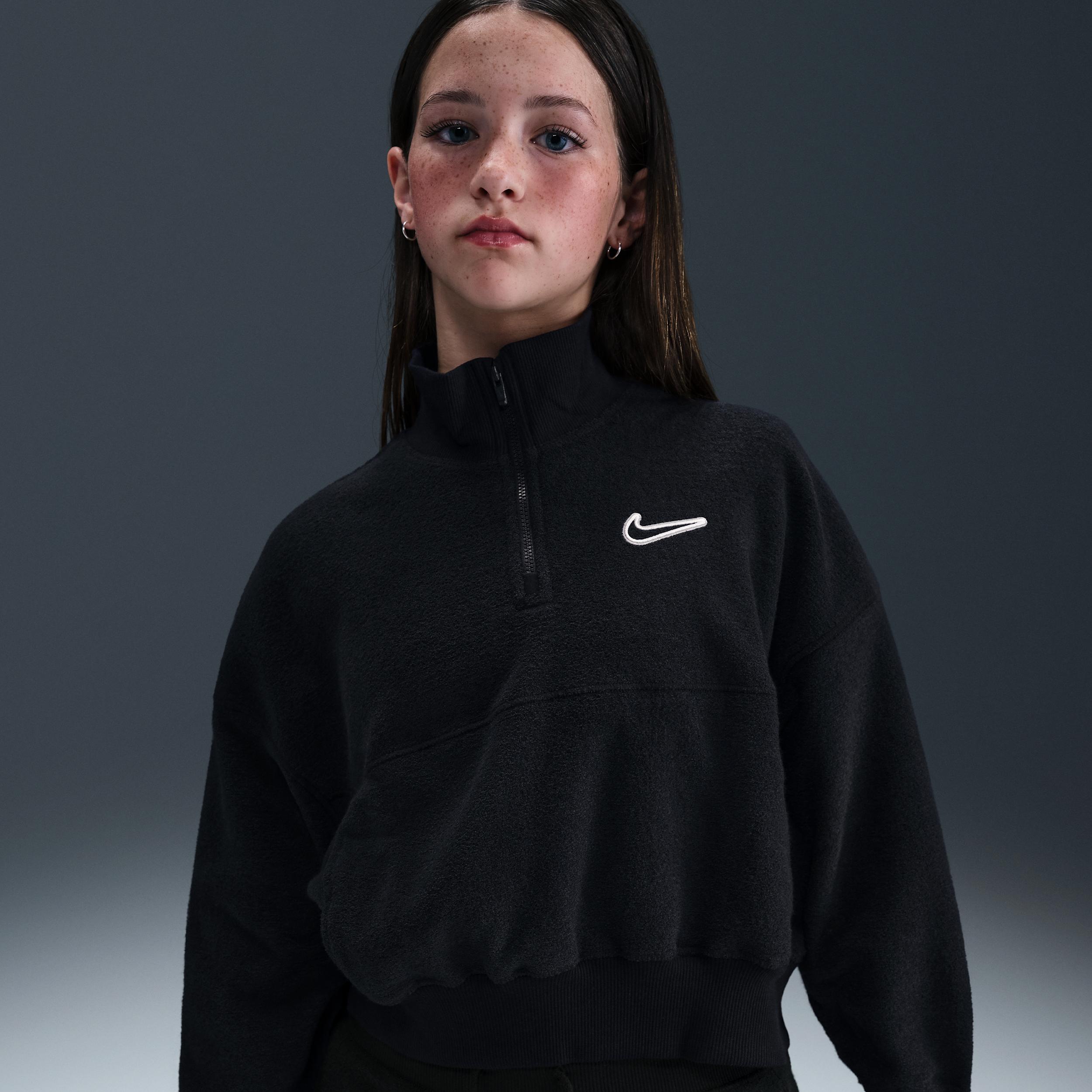 Nike Sportswear Big Kids' (Girls') Long-Sleeve Fleece Top by NIKE