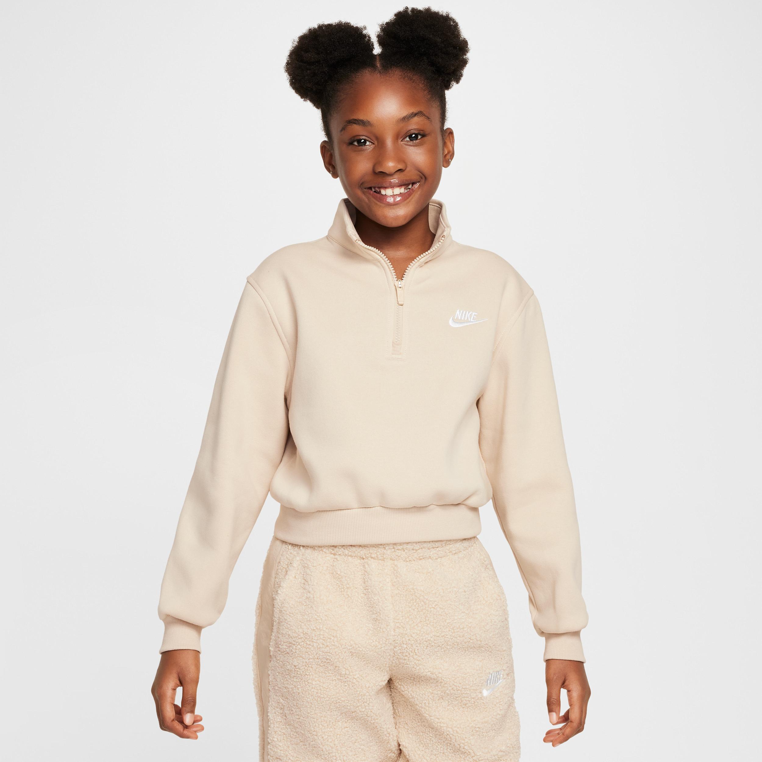 Nike Sportswear Club Big Kids' (Girls') Fleece 1/2-Zip Top by NIKE