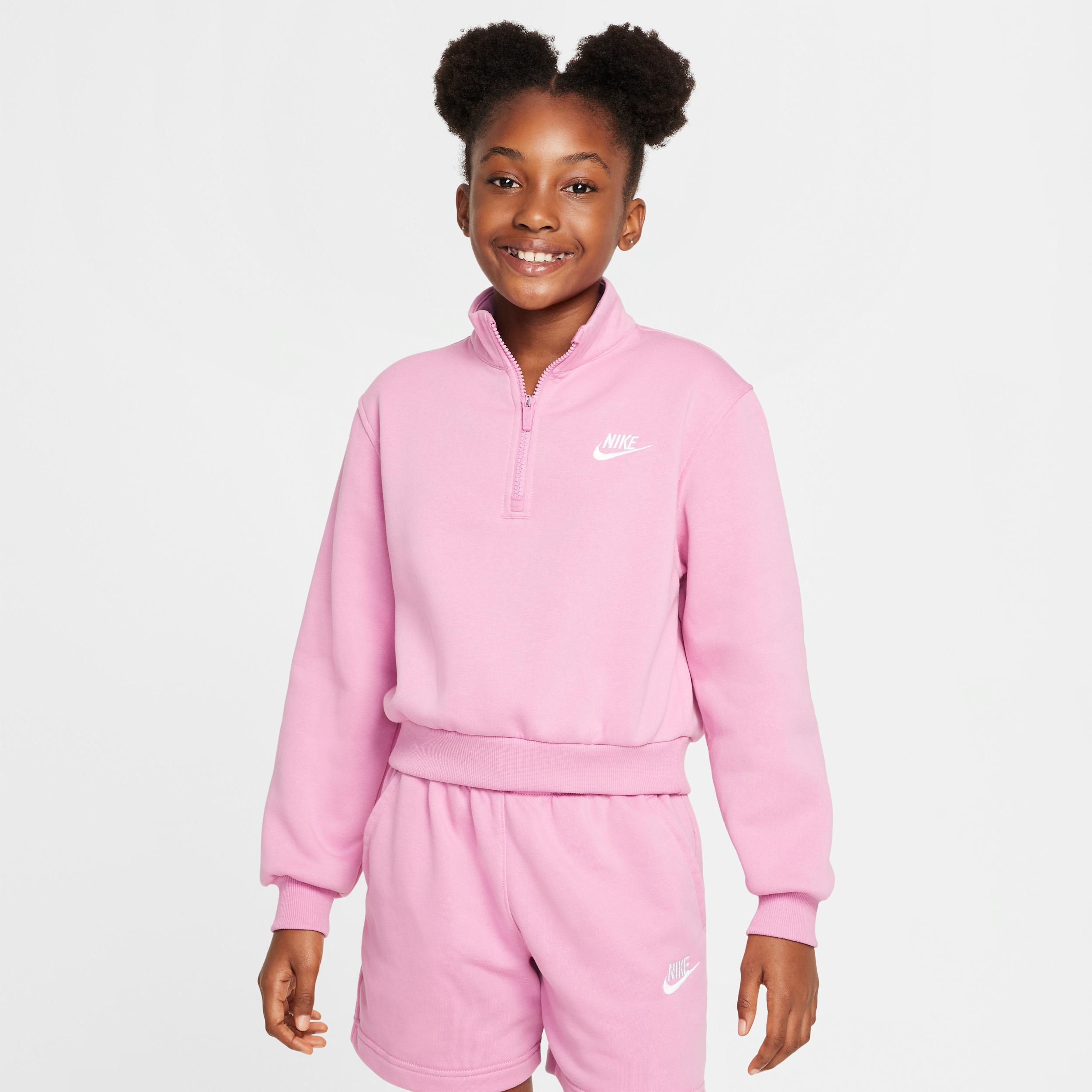 Nike Sportswear Club Big Kids' (Girls') Fleece 1/2-Zip Top by NIKE