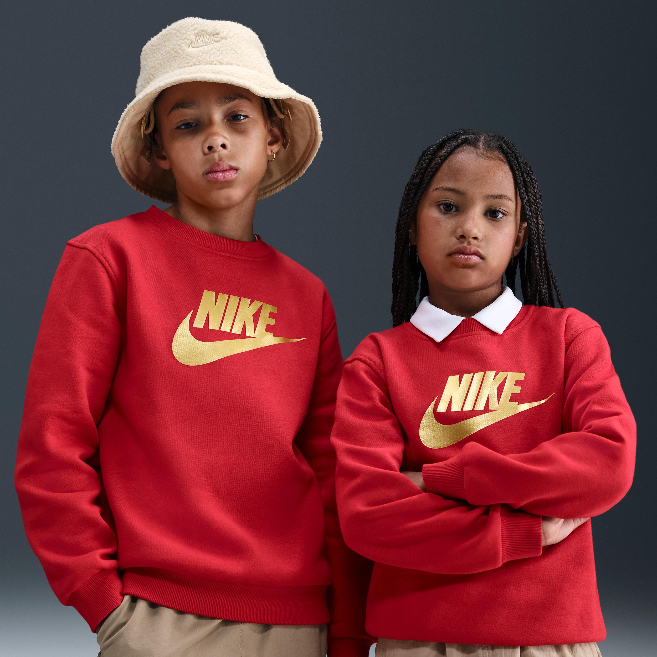 Nike Sportswear Club Fleece Big Kids' Crew-Neck Sweatshirt by NIKE