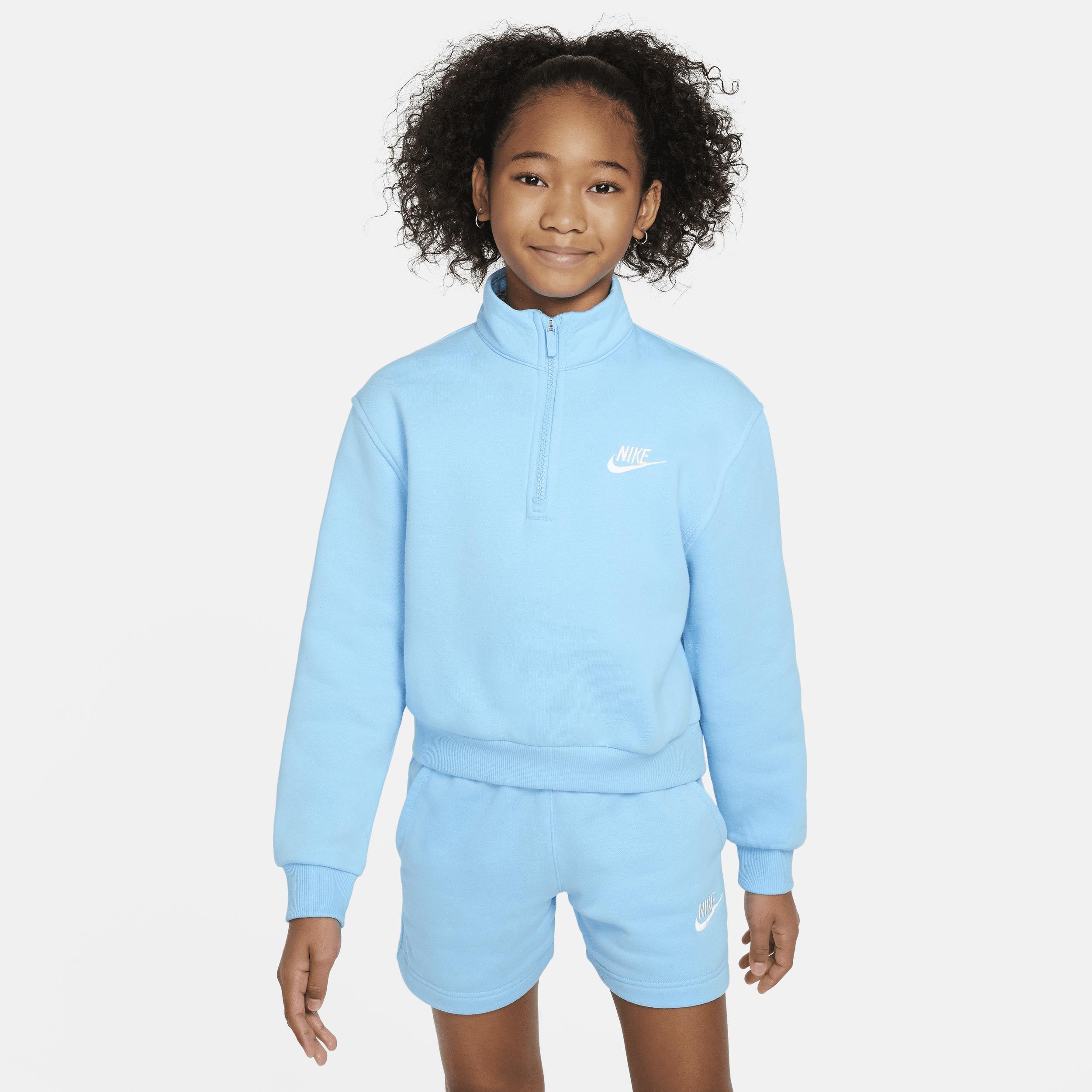 Nike Sportswear Club Fleece Big Kids' (Girls') 1/2-Zip Long-Sleeve Top by NIKE