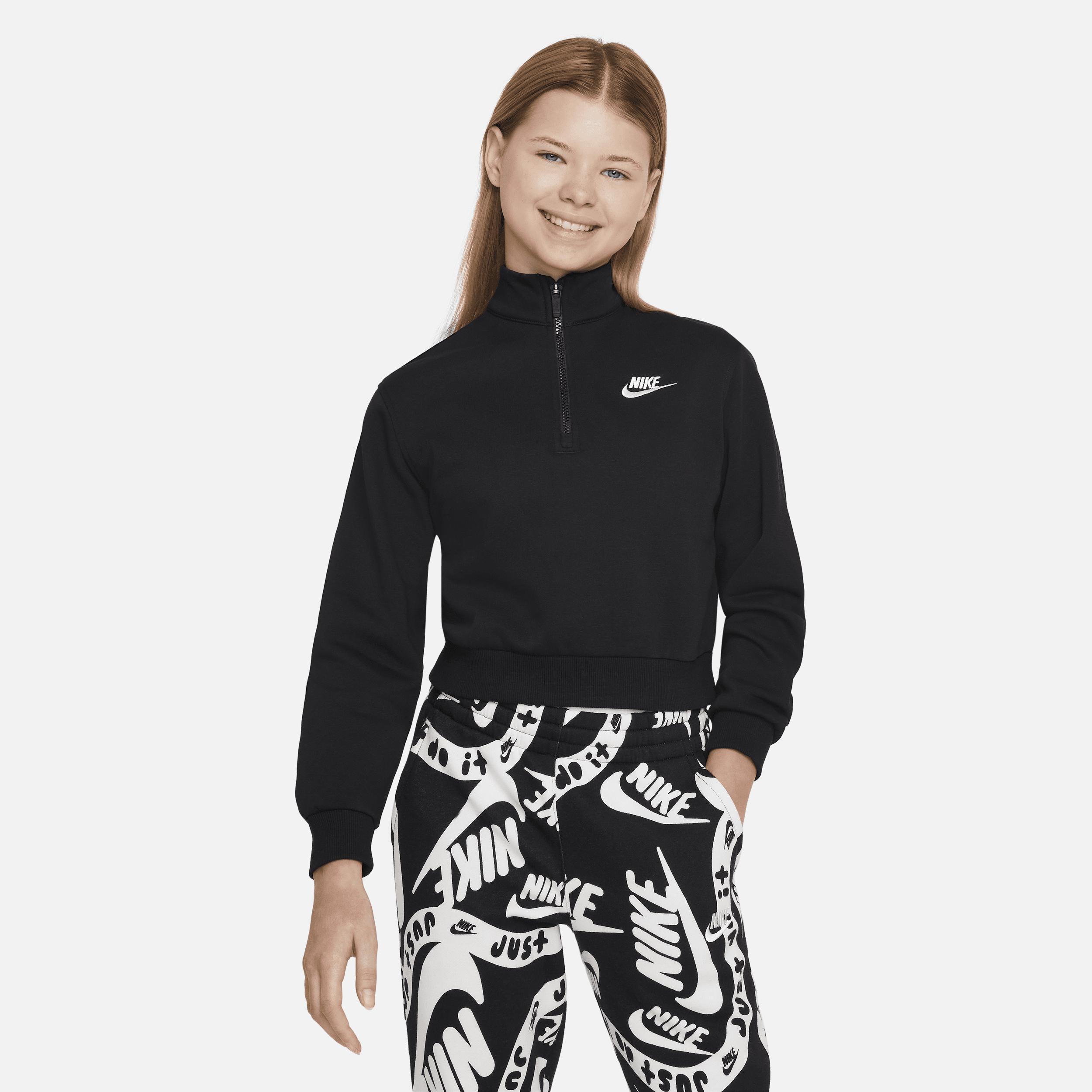 Nike Sportswear Club Fleece Big Kids' (Girls') 1/2-Zip Long-Sleeve Top by NIKE