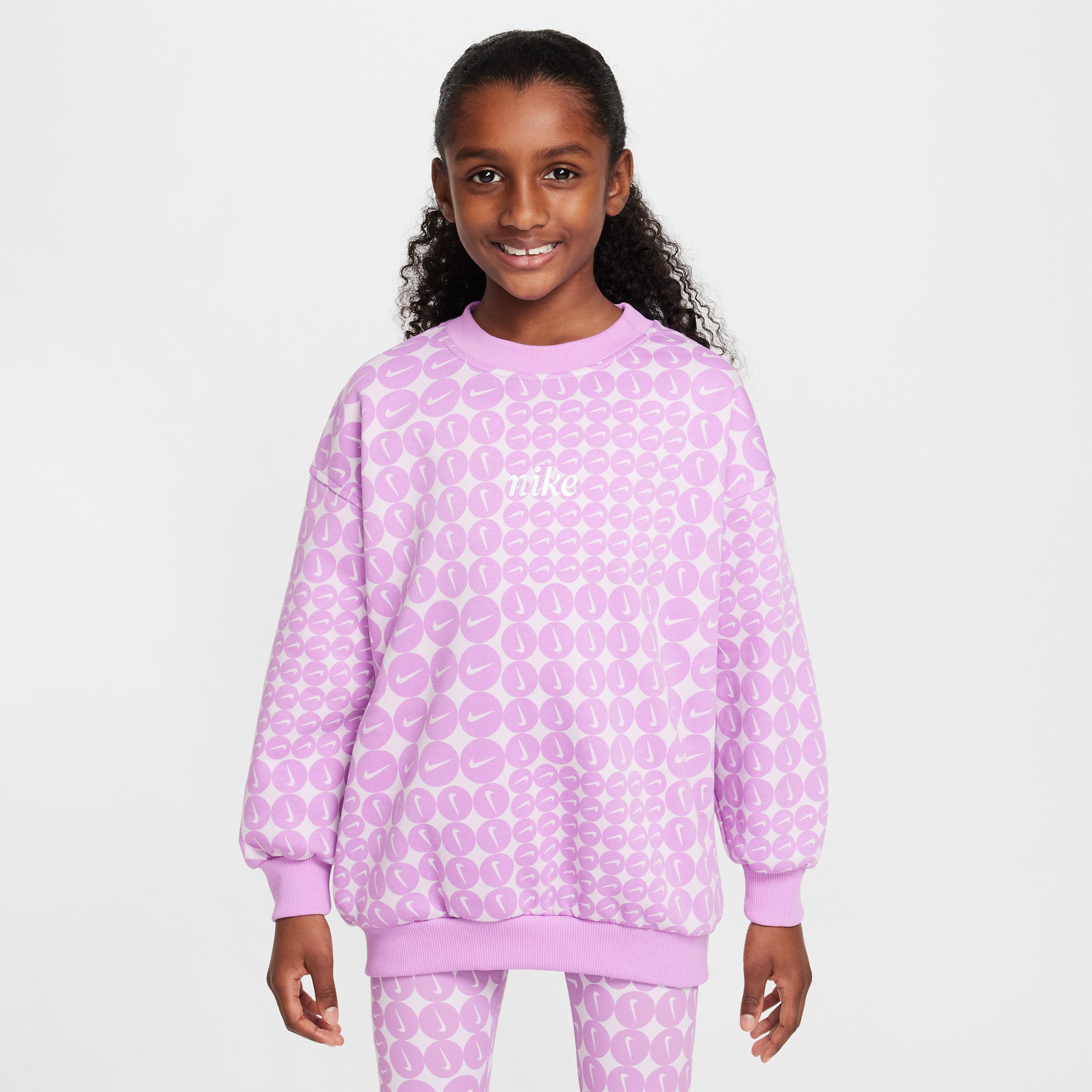 Nike Sportswear Club Fleece Big Kids' (Girls') Oversized Crew-Neck Sweatshirt by NIKE