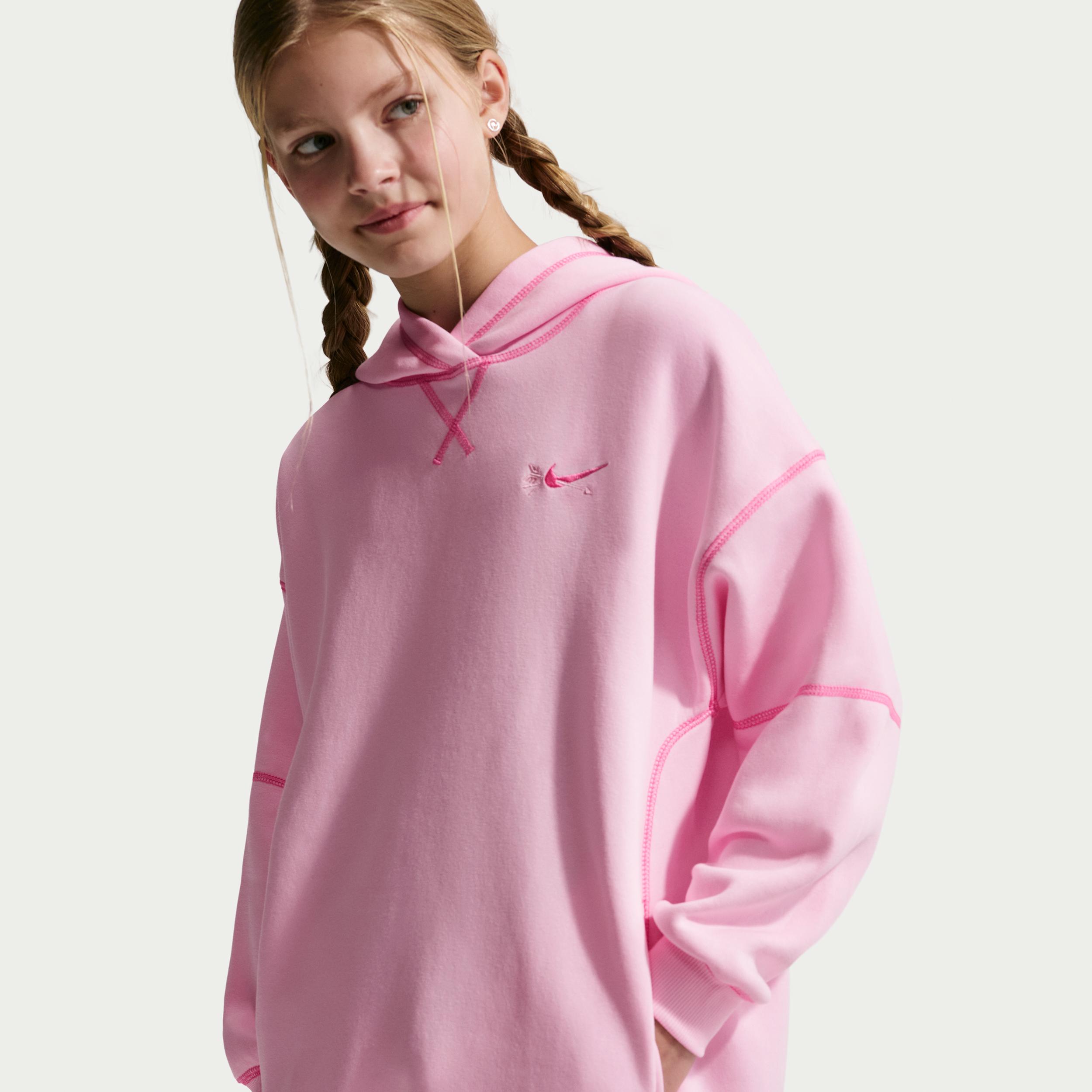 Nike Sportswear Club Fleece Big Kids' (Girls') Oversized Pullover Hoodie by NIKE