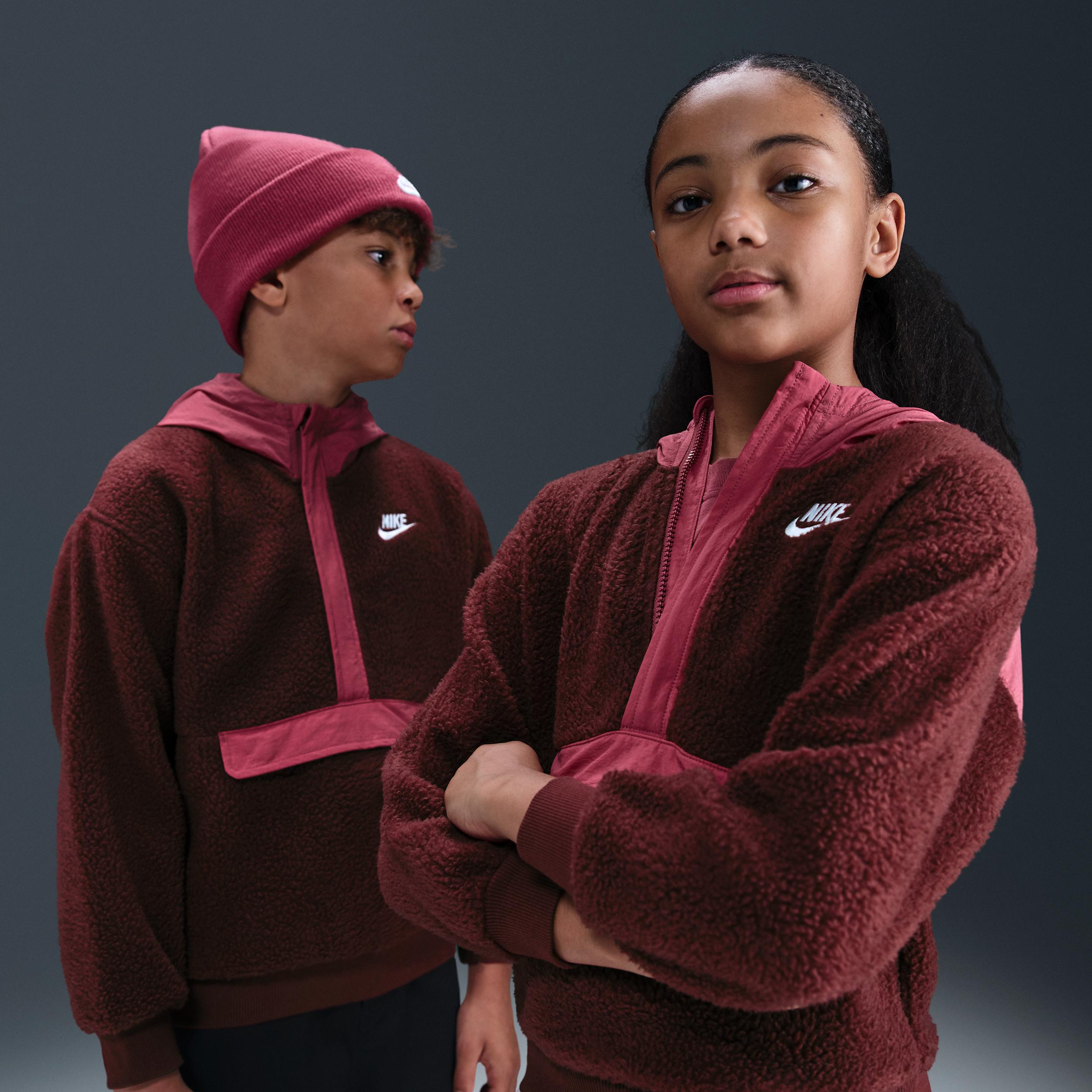 Nike Sportswear Club Fleece Big Kids' Loose 1/4-Zip Hoodie by NIKE