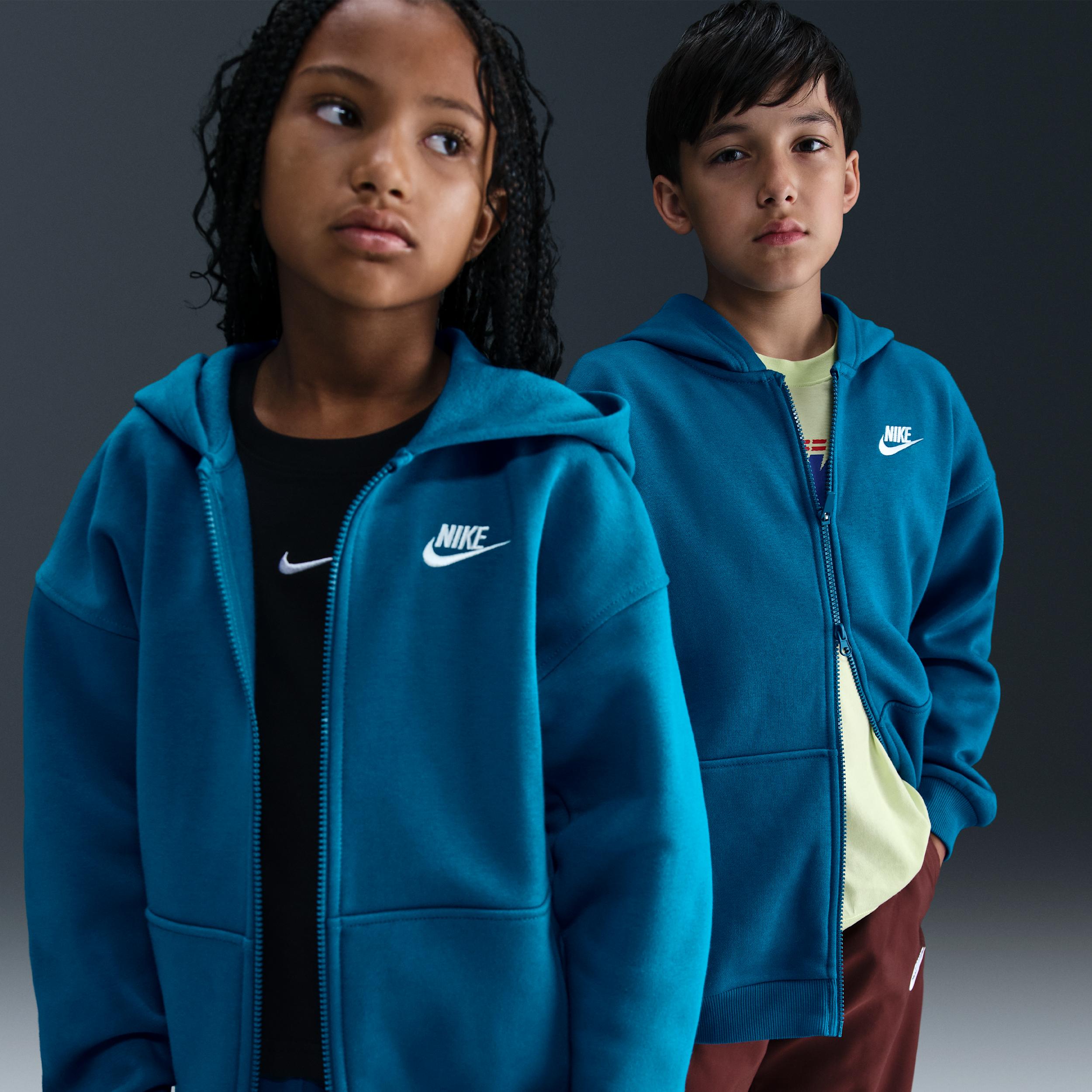 Nike Sportswear Club Fleece Big Kids' Oversized Full-Zip Hoodie by NIKE