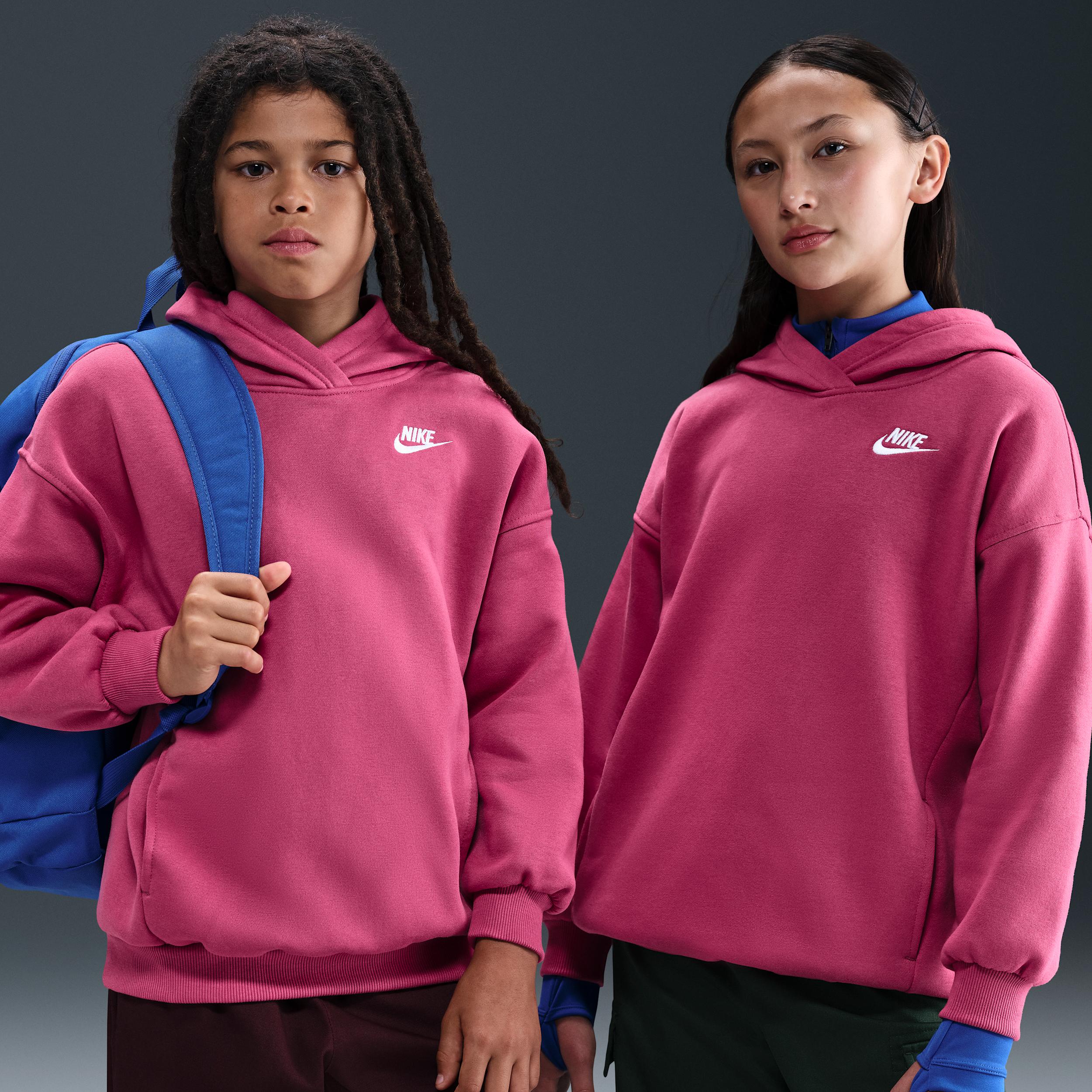 Nike Sportswear Club Fleece Big Kids' Oversized Pullover Hoodie by NIKE