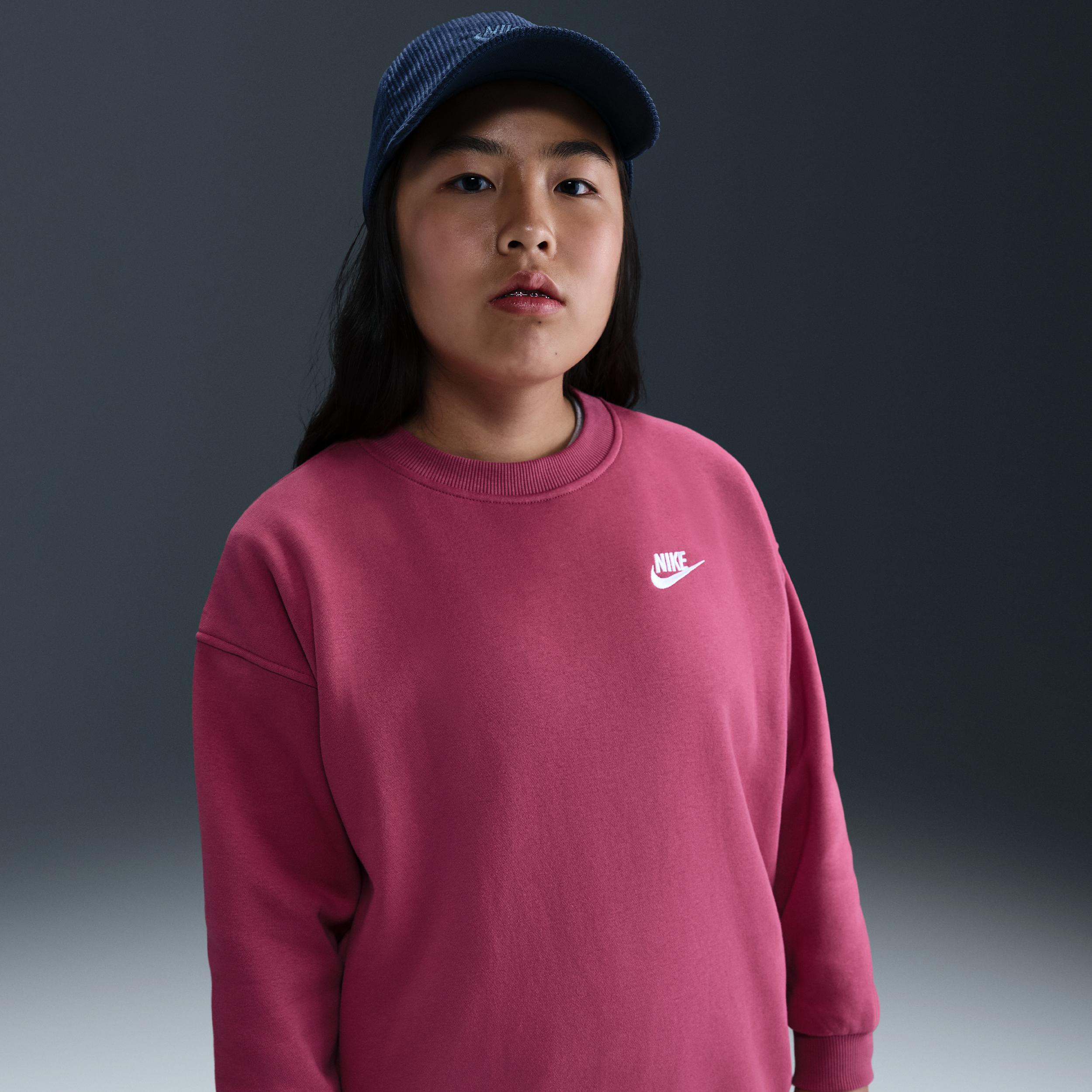 Nike Sportswear Club Fleece Big Kids' Oversized Sweatshirt (Extended Size) by NIKE