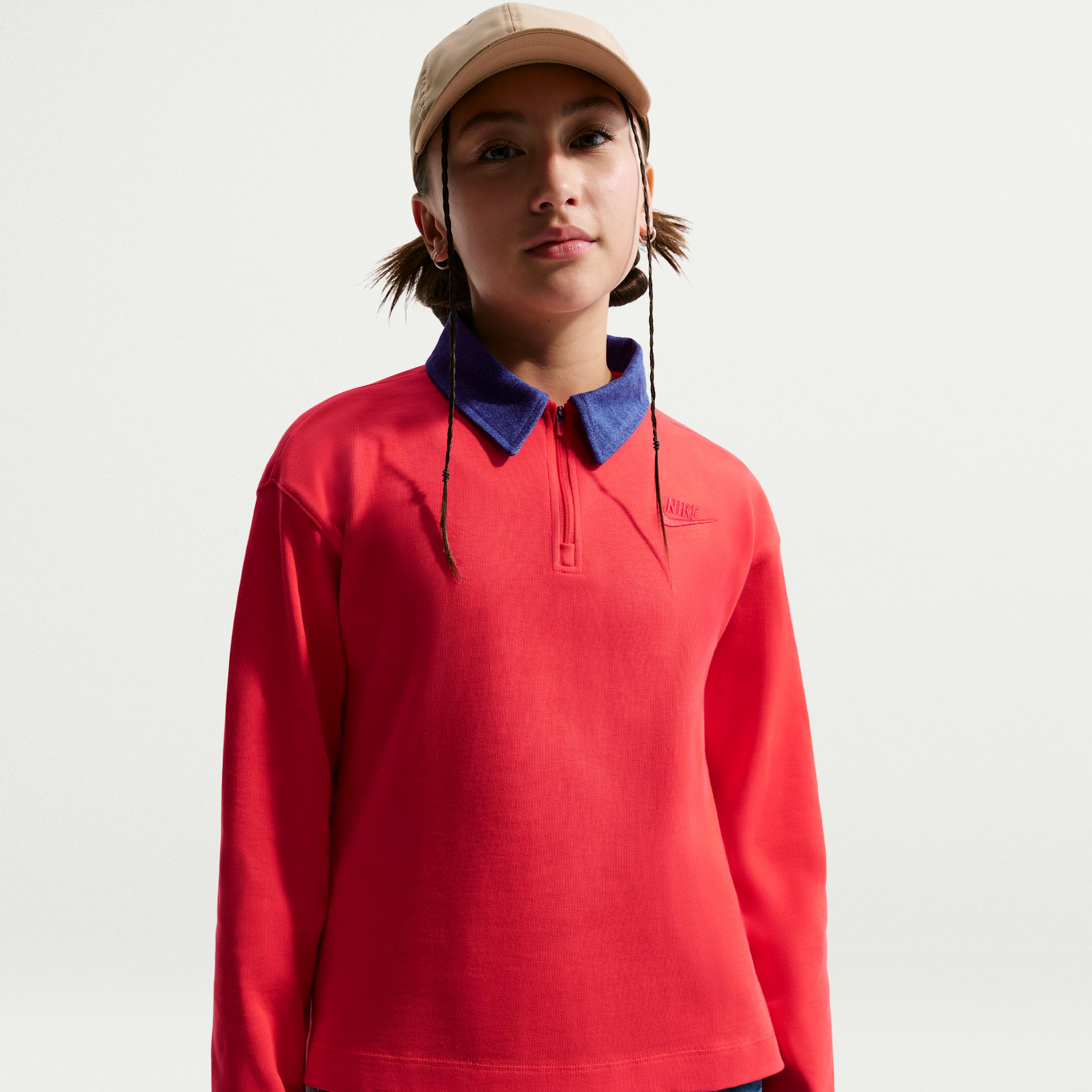 Nike Sportswear Collection Big Kids' (Girls') Long-Sleeve Polo Top by NIKE