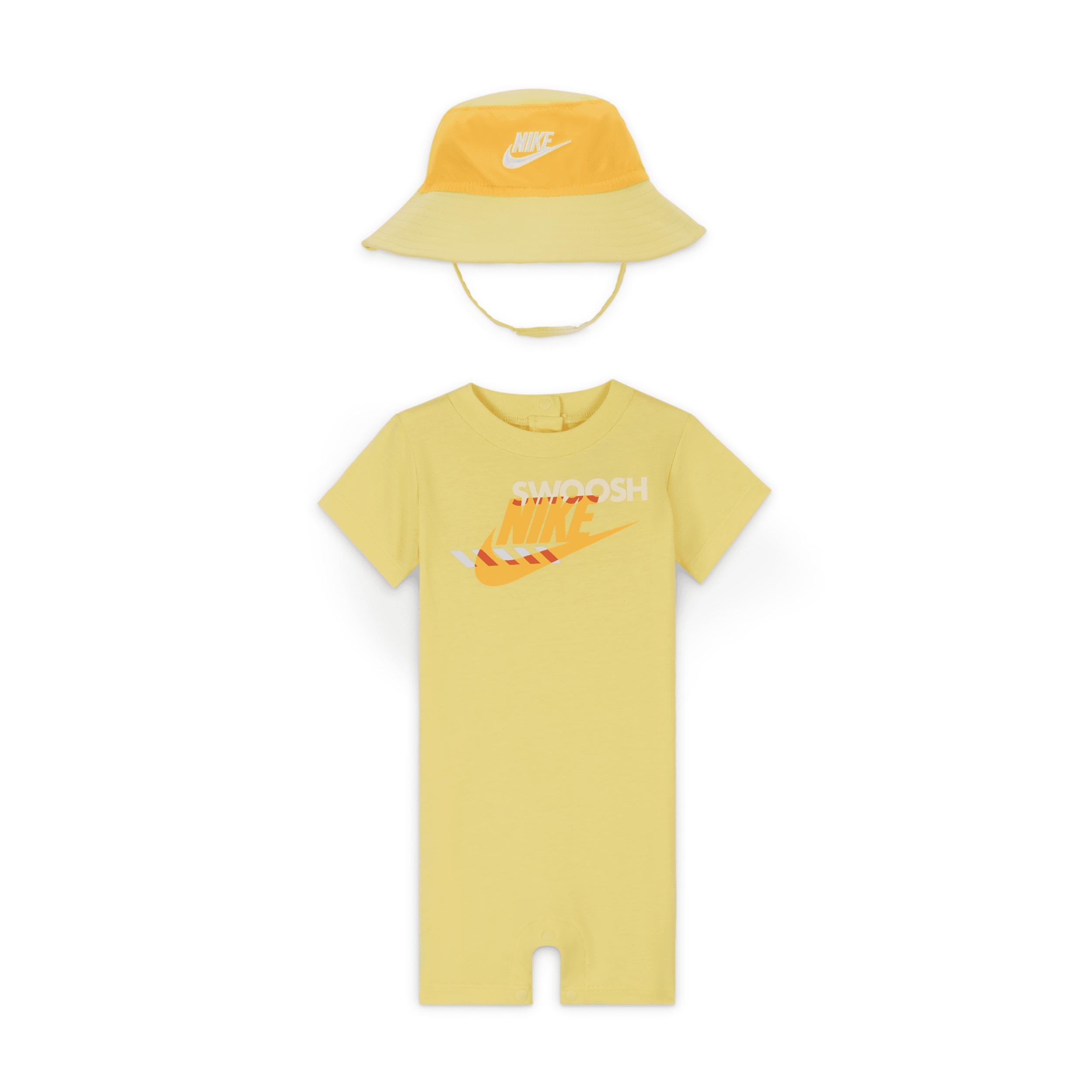 Nike Sportswear PE Baby (0-9M) Romper and Bucket Hat Set by NIKE