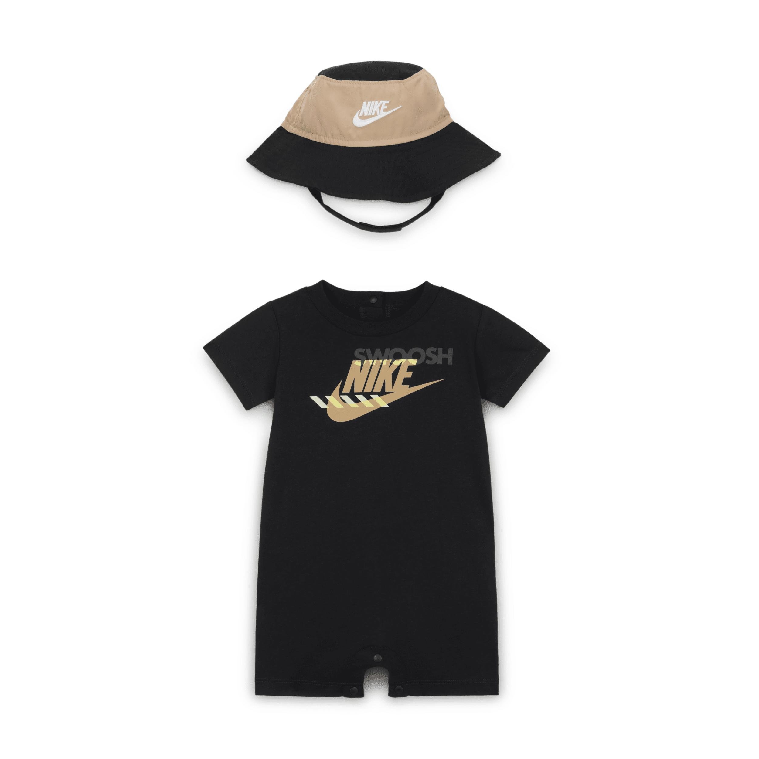 Nike Sportswear PE Baby (0-9M) Romper and Bucket Hat Set by NIKE