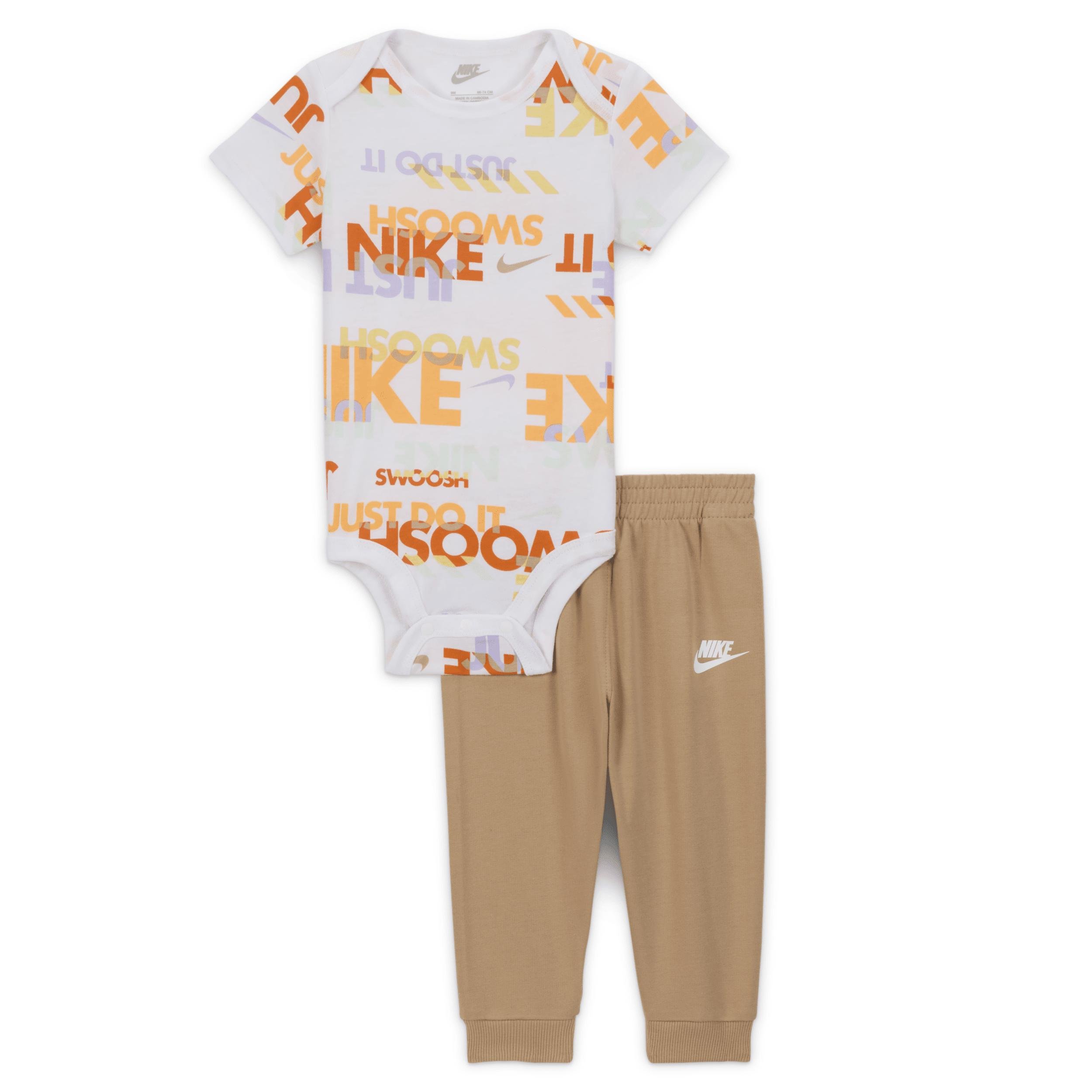 Nike Sportswear Playful Exploration Baby (0-9M) Printed Bodysuit and Pants Set by NIKE