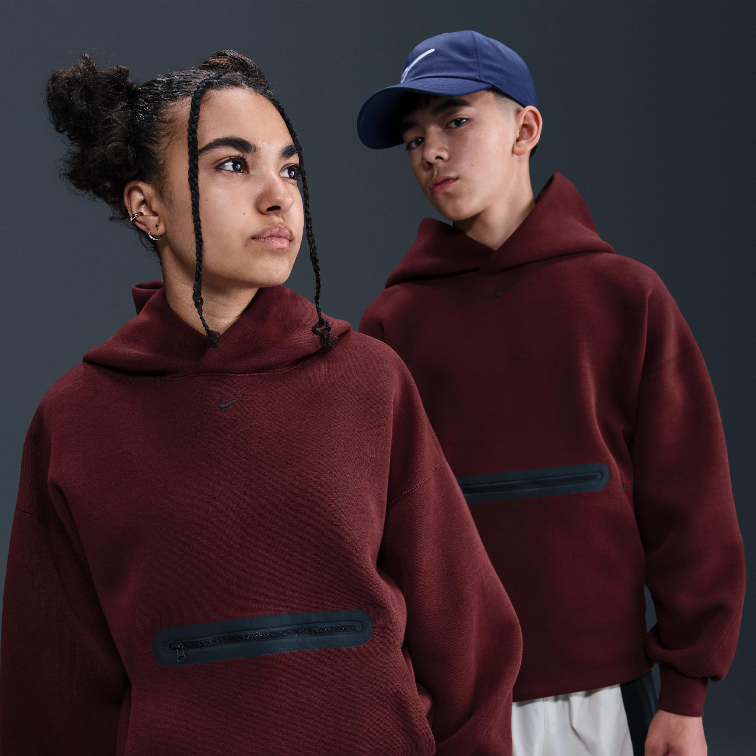 Nike Sportswear Tech Fleece Big Kids' (Boys') Oversized Pullover Hoodie by NIKE