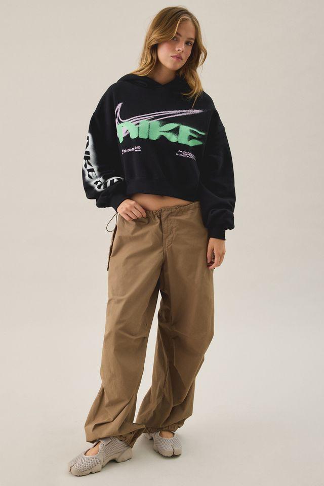 Nike Studio Fleece Graphic Oversized Cropped Hoodie Sweatshirt by NIKE