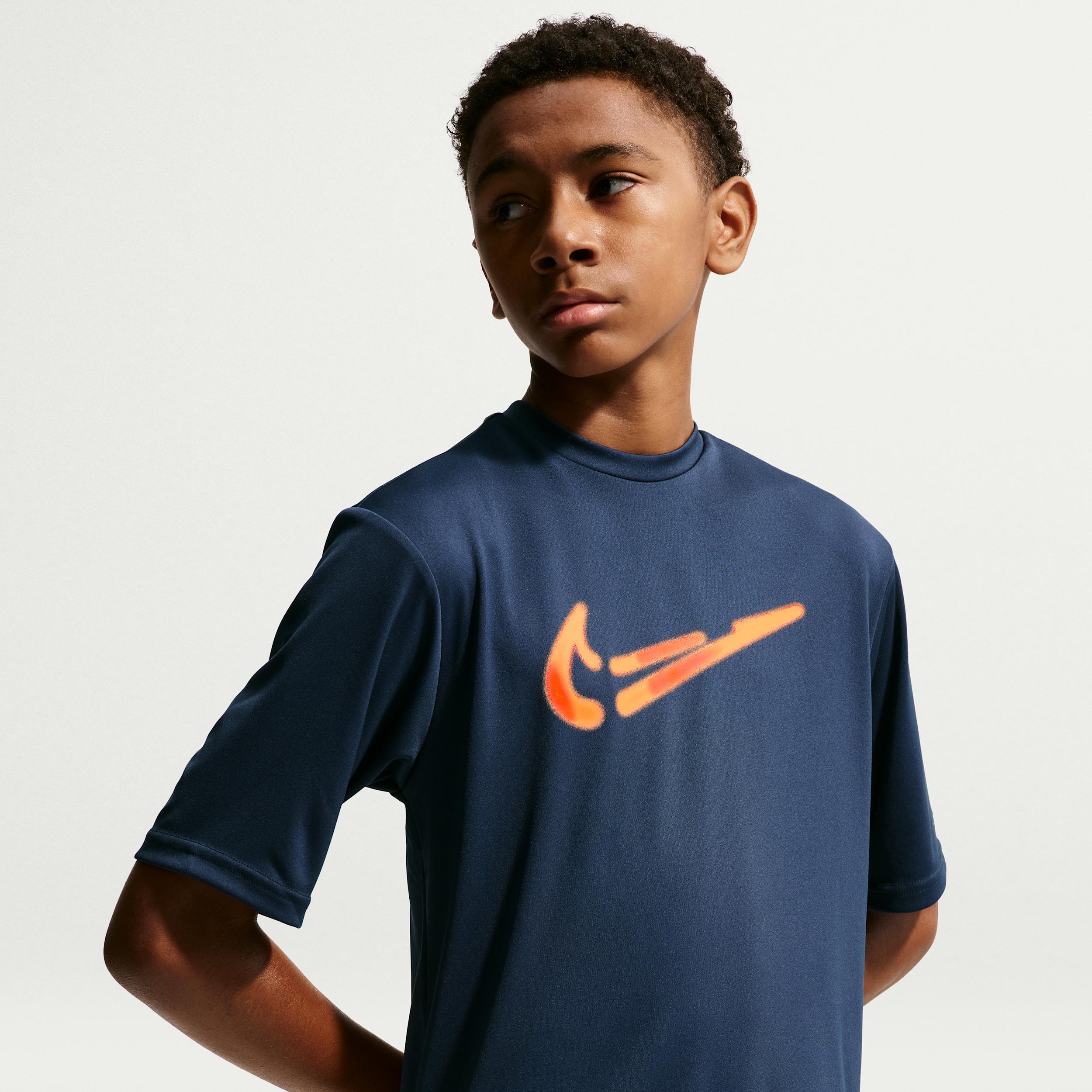 Nike Swim Hydroguard Big Kids' (Boys') Dri-FIT UV Short Sleeve Top by NIKE Nike Swim Hydroguard Big Kids' (Boys') Dri-FIT UV Short Sleeve Top by NIKE