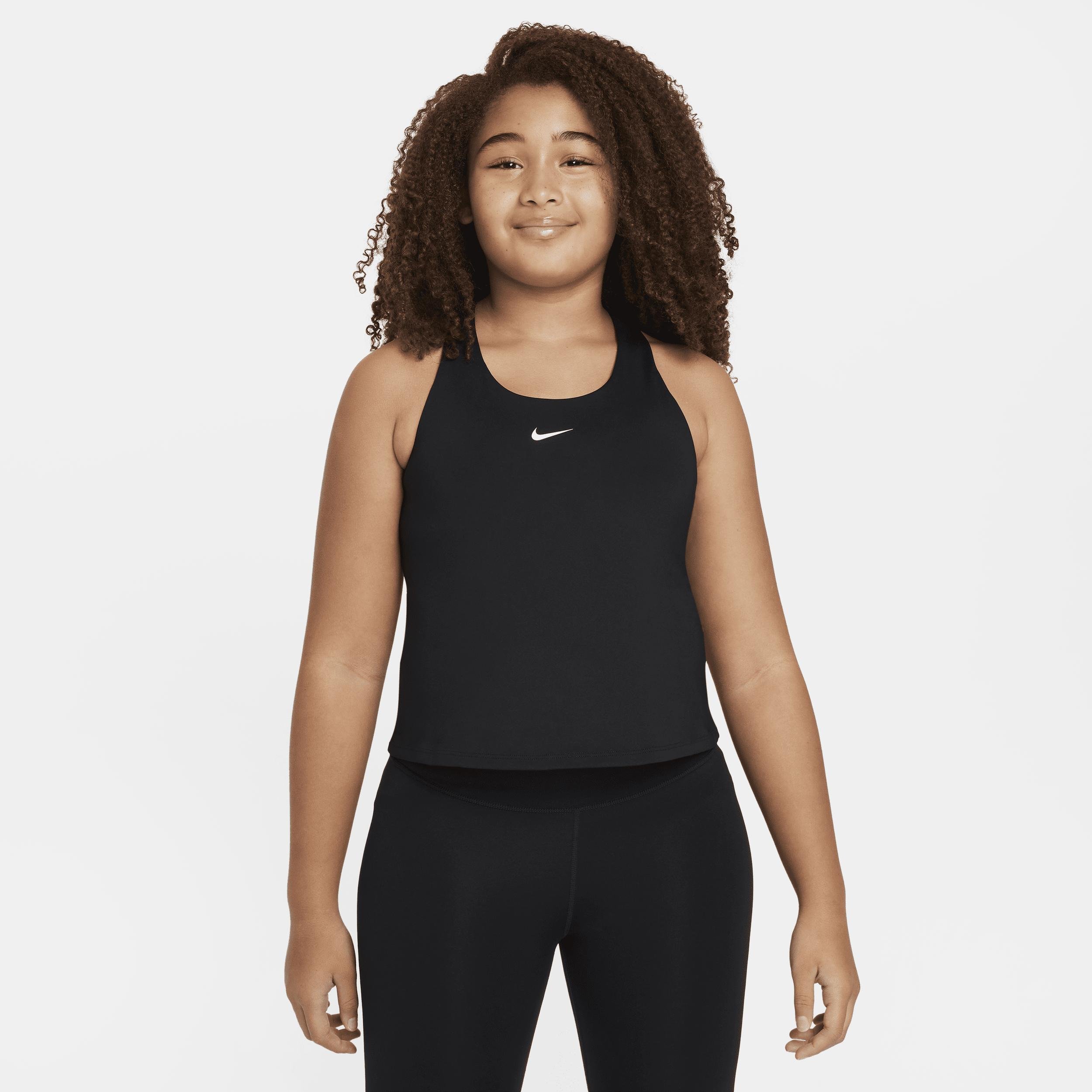Nike Swoosh Big Kids' (Girls') Dri-FIT Tank Top Sports Bra (Extended Size) by NIKE