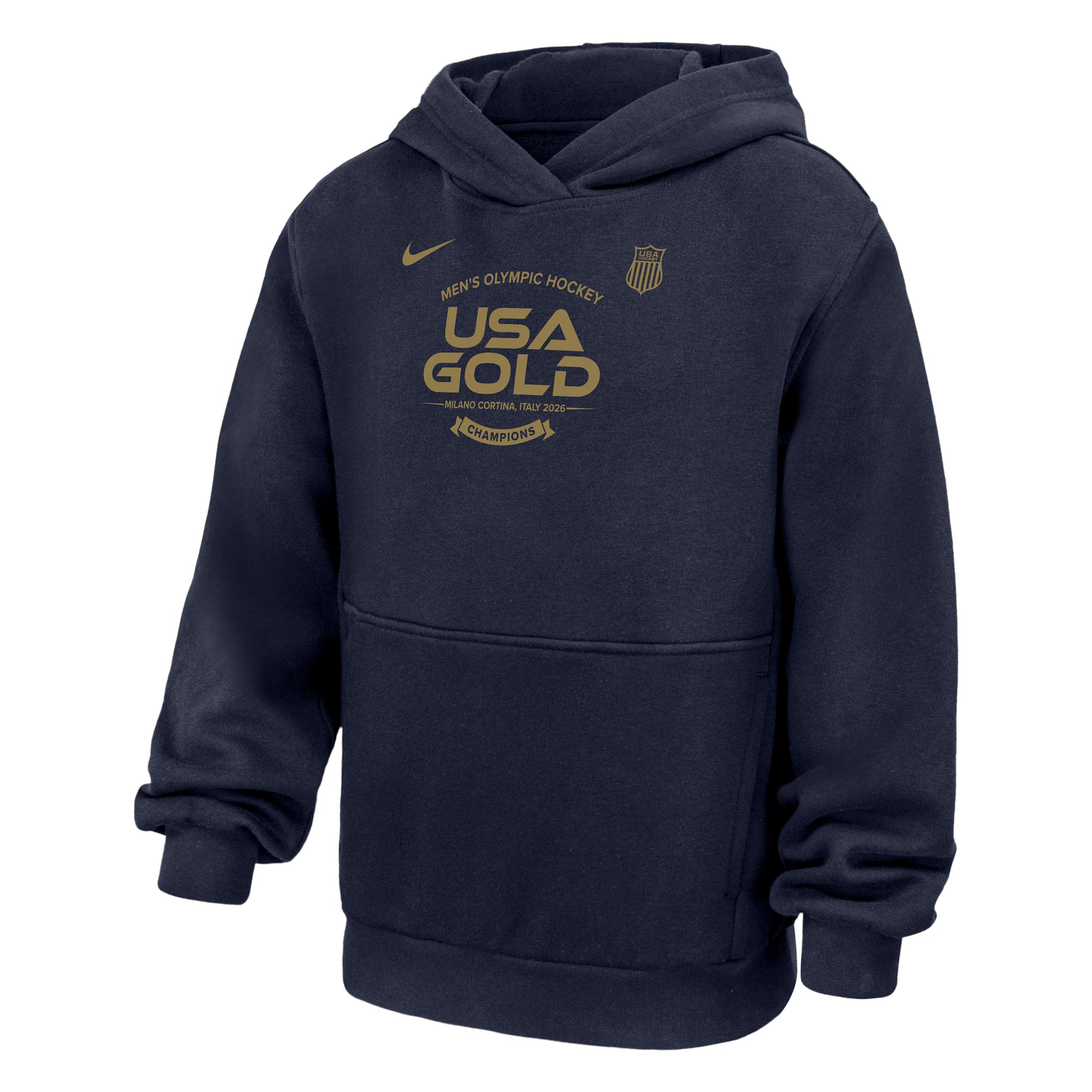 Nike USA Team 2026 "Gold Medal" Club Fleece Roster Big Kids' Hoodie by NIKE