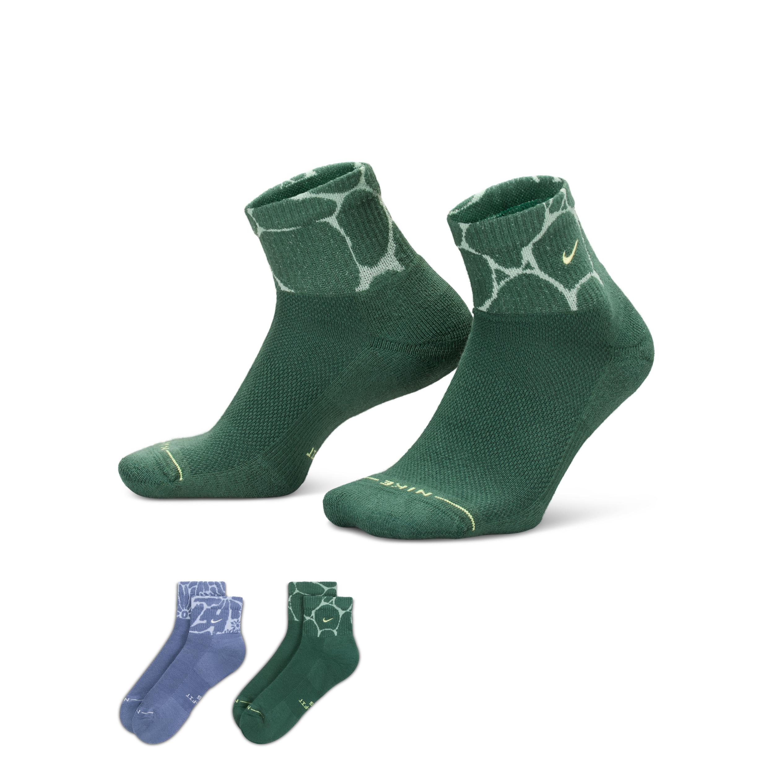 Nike Unisex Everyday Elevated Ankle Socks (2 Pairs) by NIKE