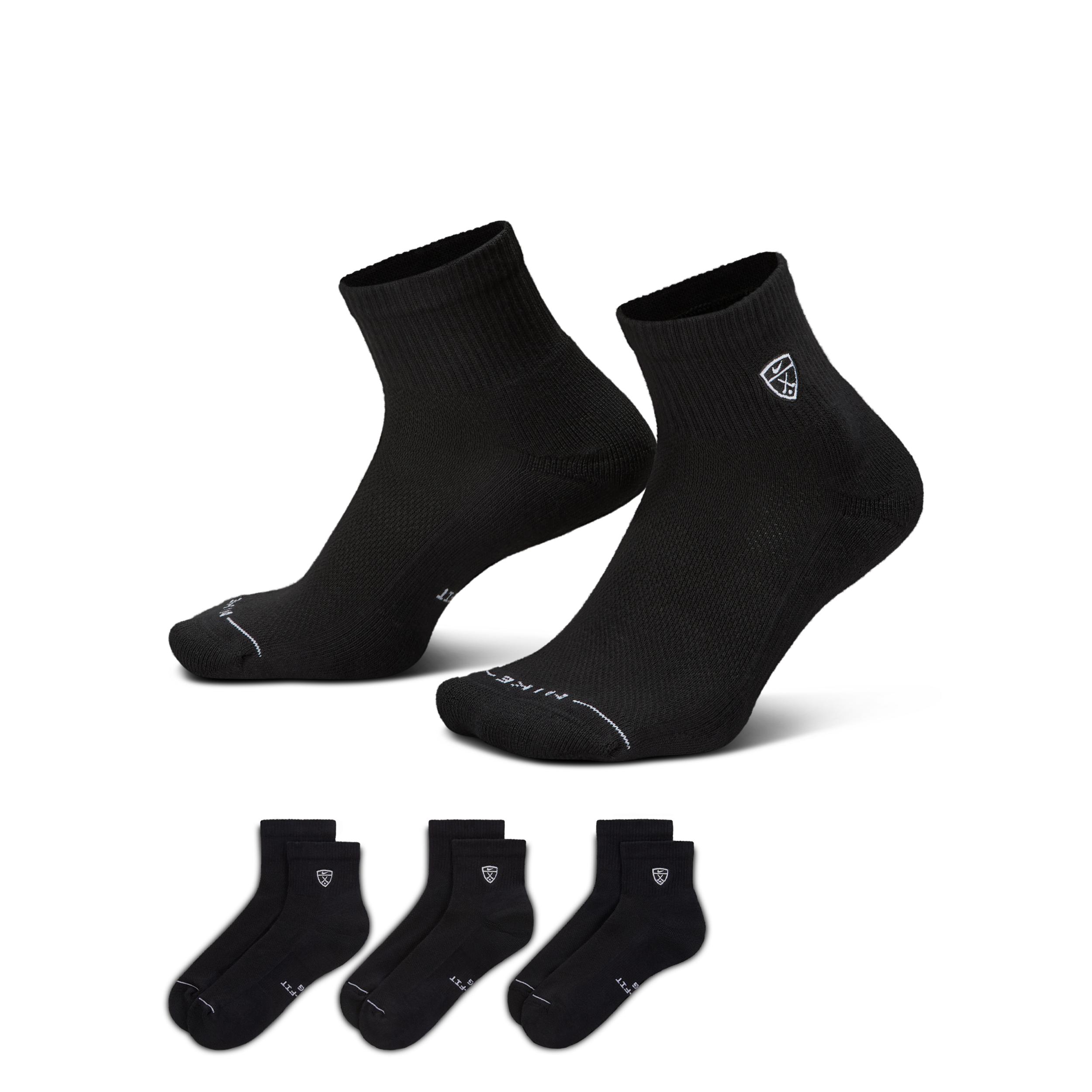 Nike Unisex Everyday Elevated Golf Ankle Socks (3 Pairs) by NIKE