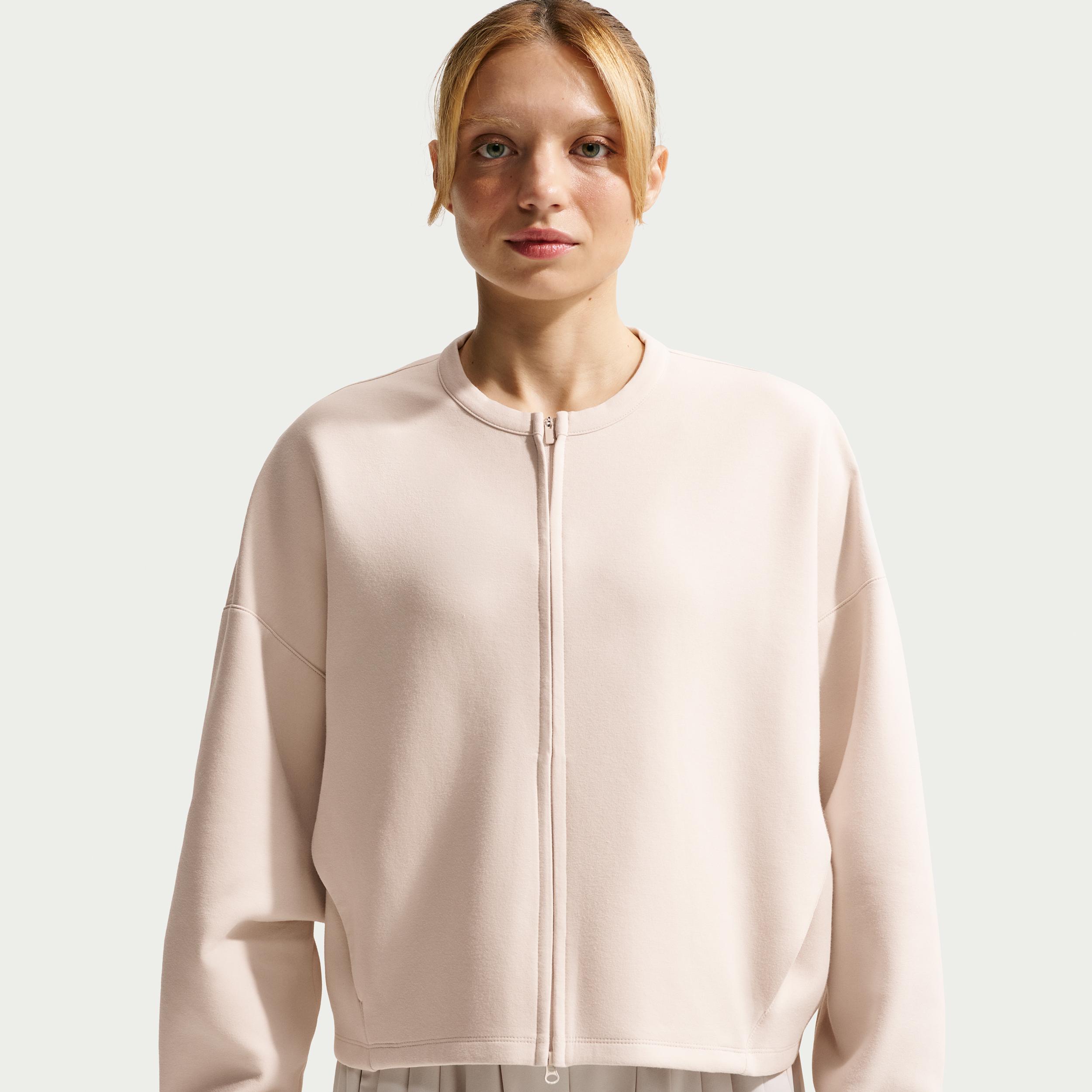 Nike Women's 24.7 ImpossiblySoft Dri-FIT Oversized Crew-Neck Full-Zip Top by NIKE