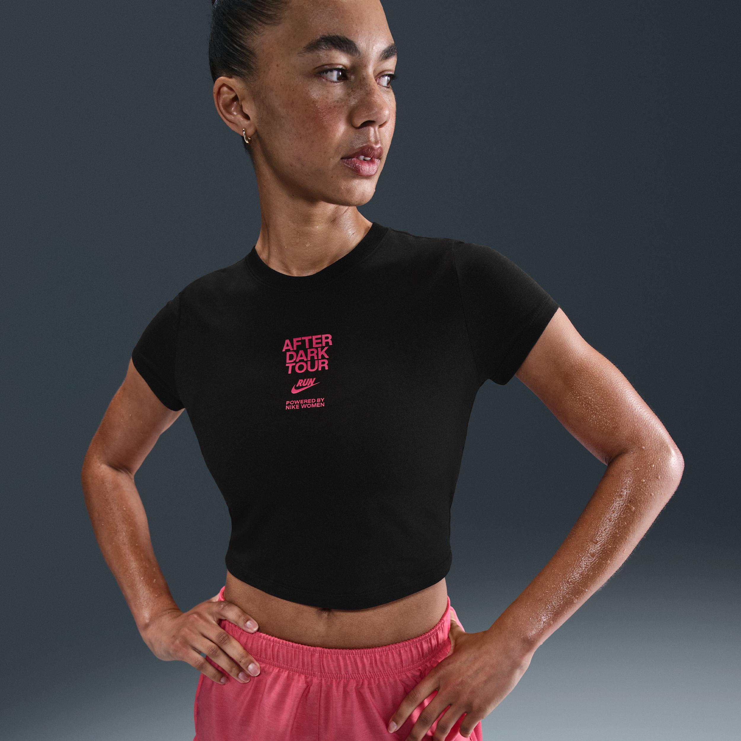Nike Women's After Dark Tour Slim Short-Sleeve Cropped T-Shirt by NIKE