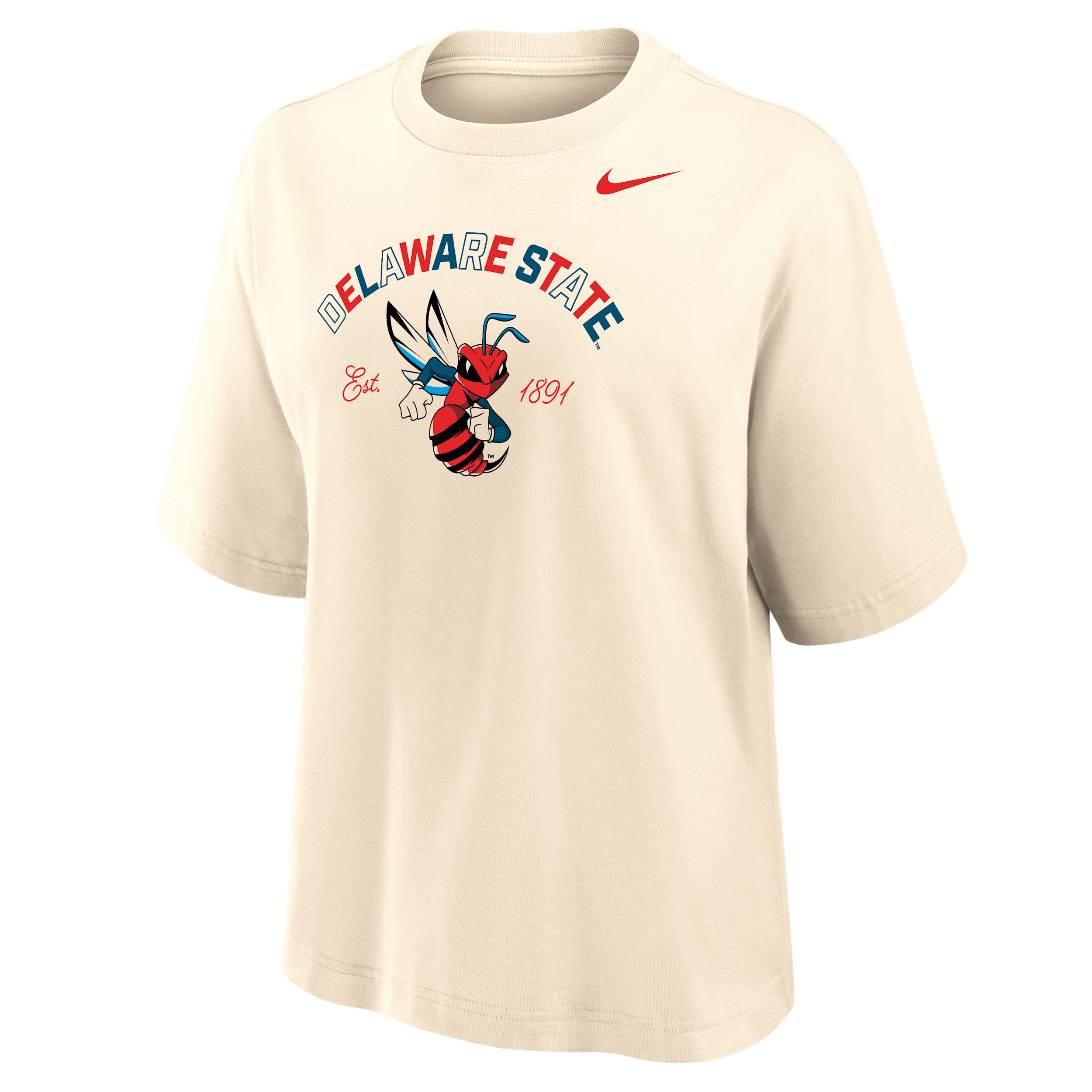 Nike Women's College (Delaware State) Boxy Cotton T-Shirt by NIKE
